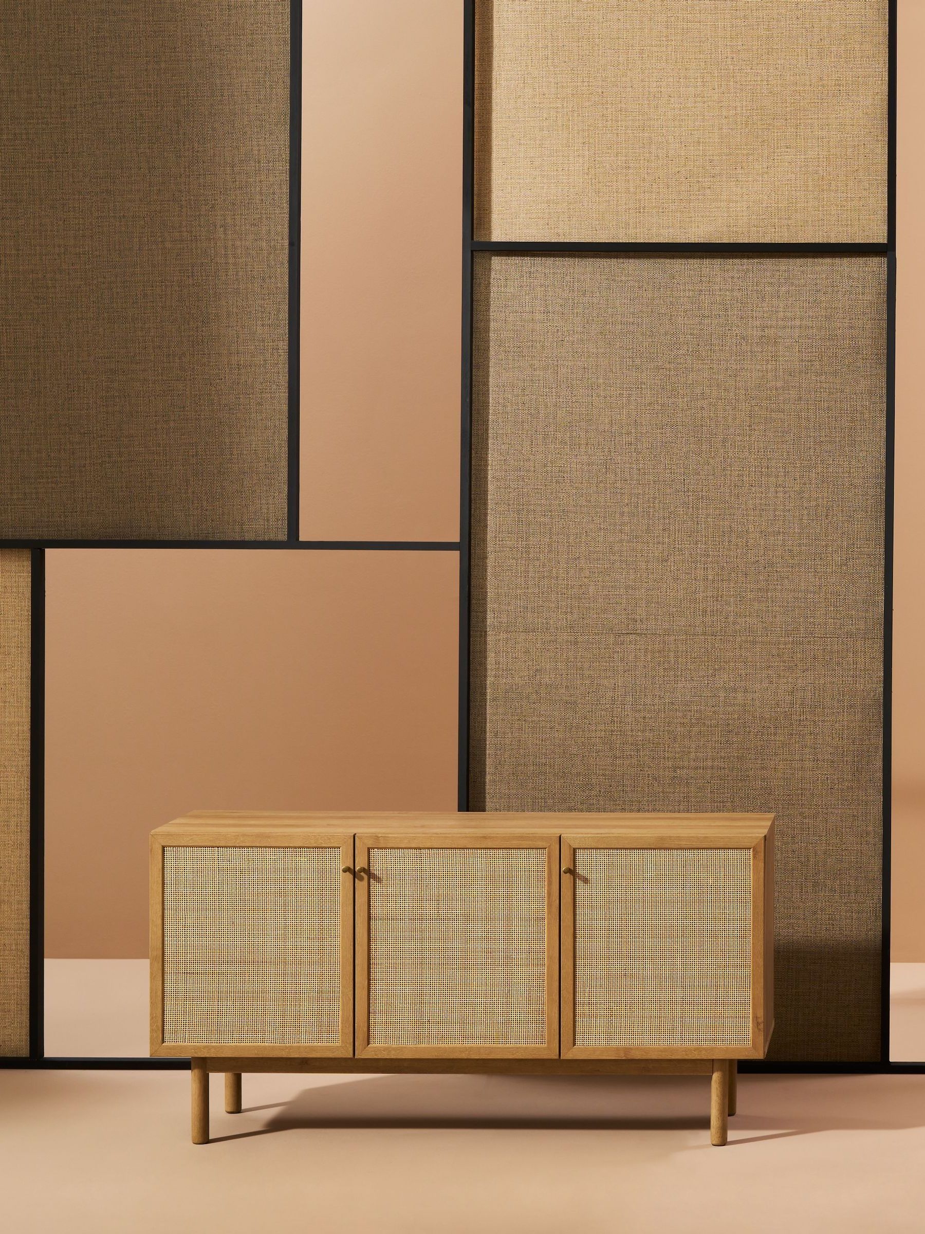 Pavia Rattan Sideboard in Oak Effect - Image 1 of 6
