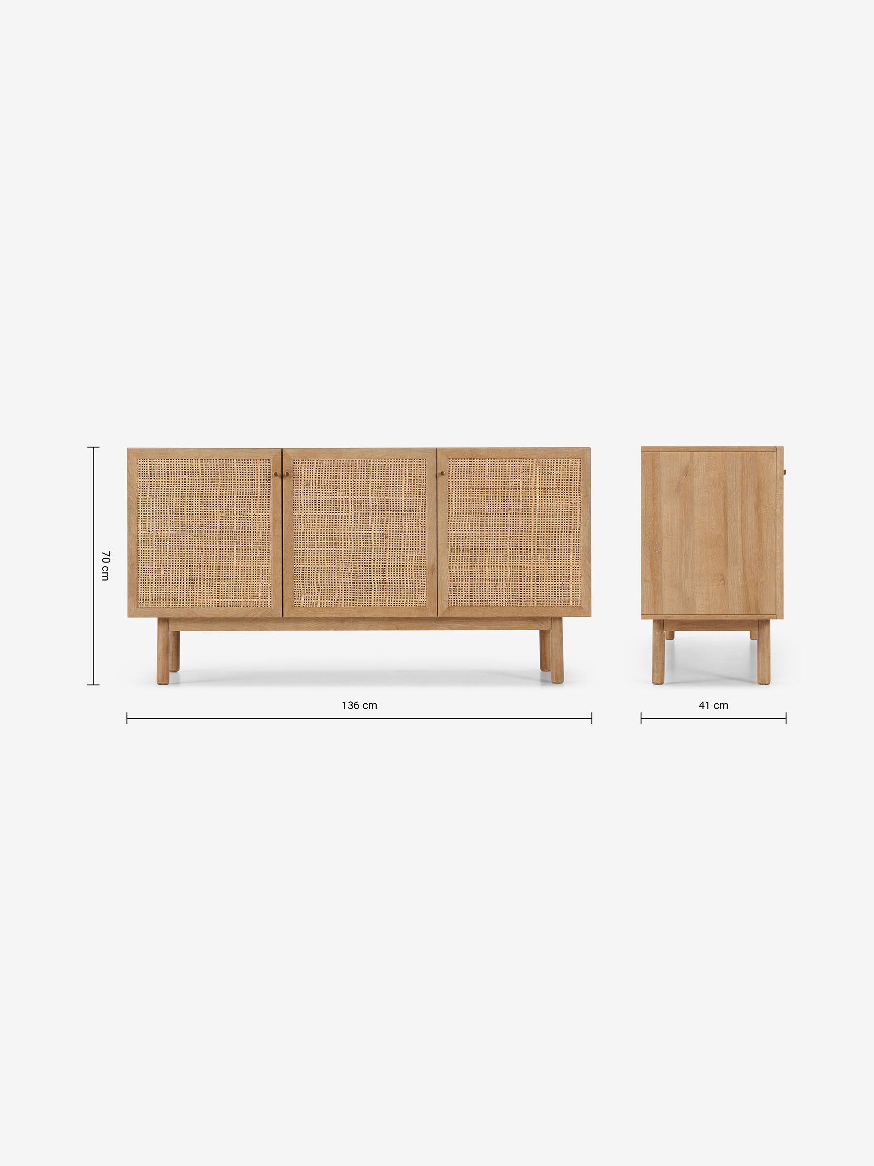 Pavia Rattan Sideboard in Oak Effect - Image 6 of 6