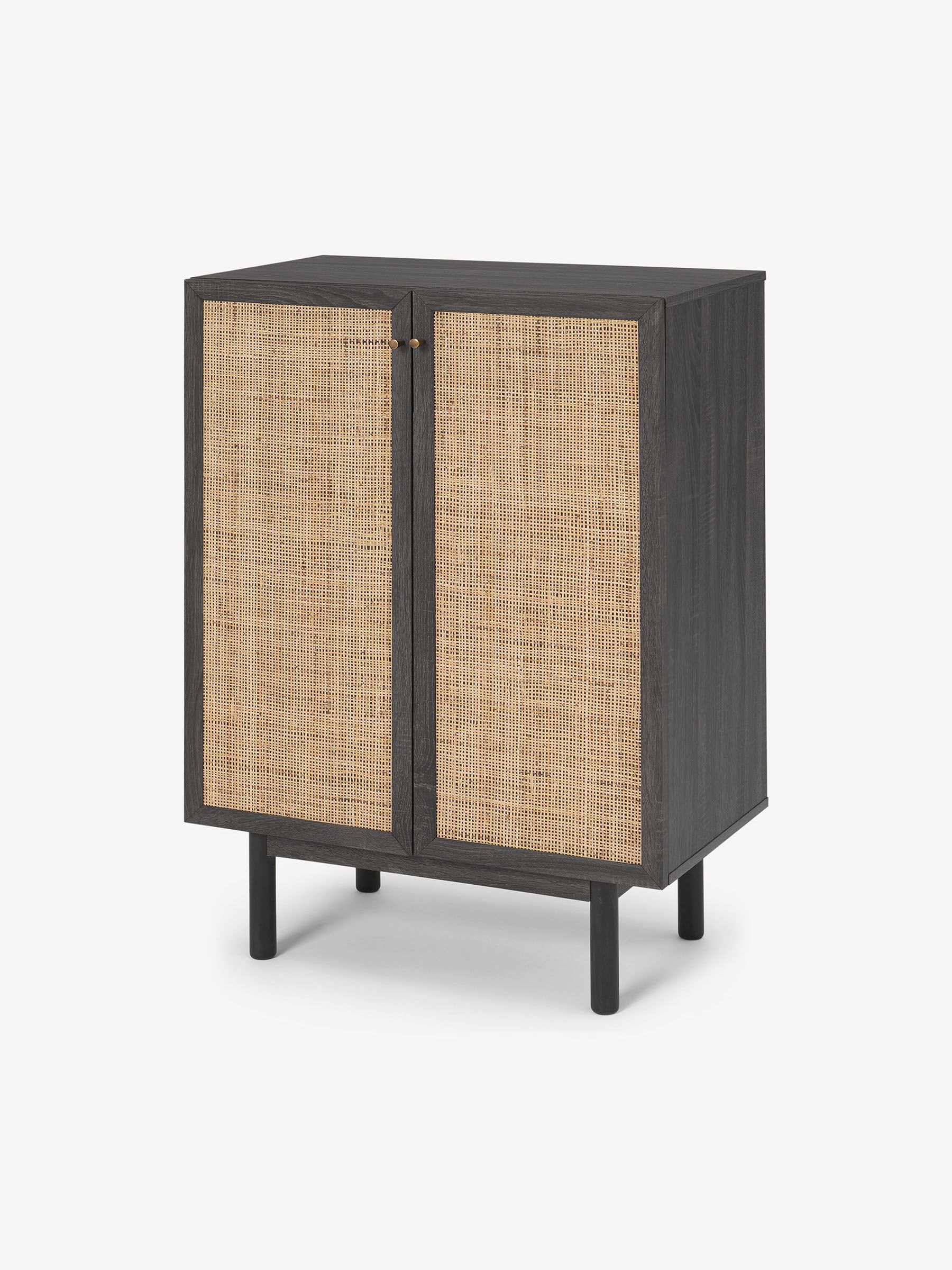 Pavia Rattan Compact Highboard in Black - Image 1 of 3