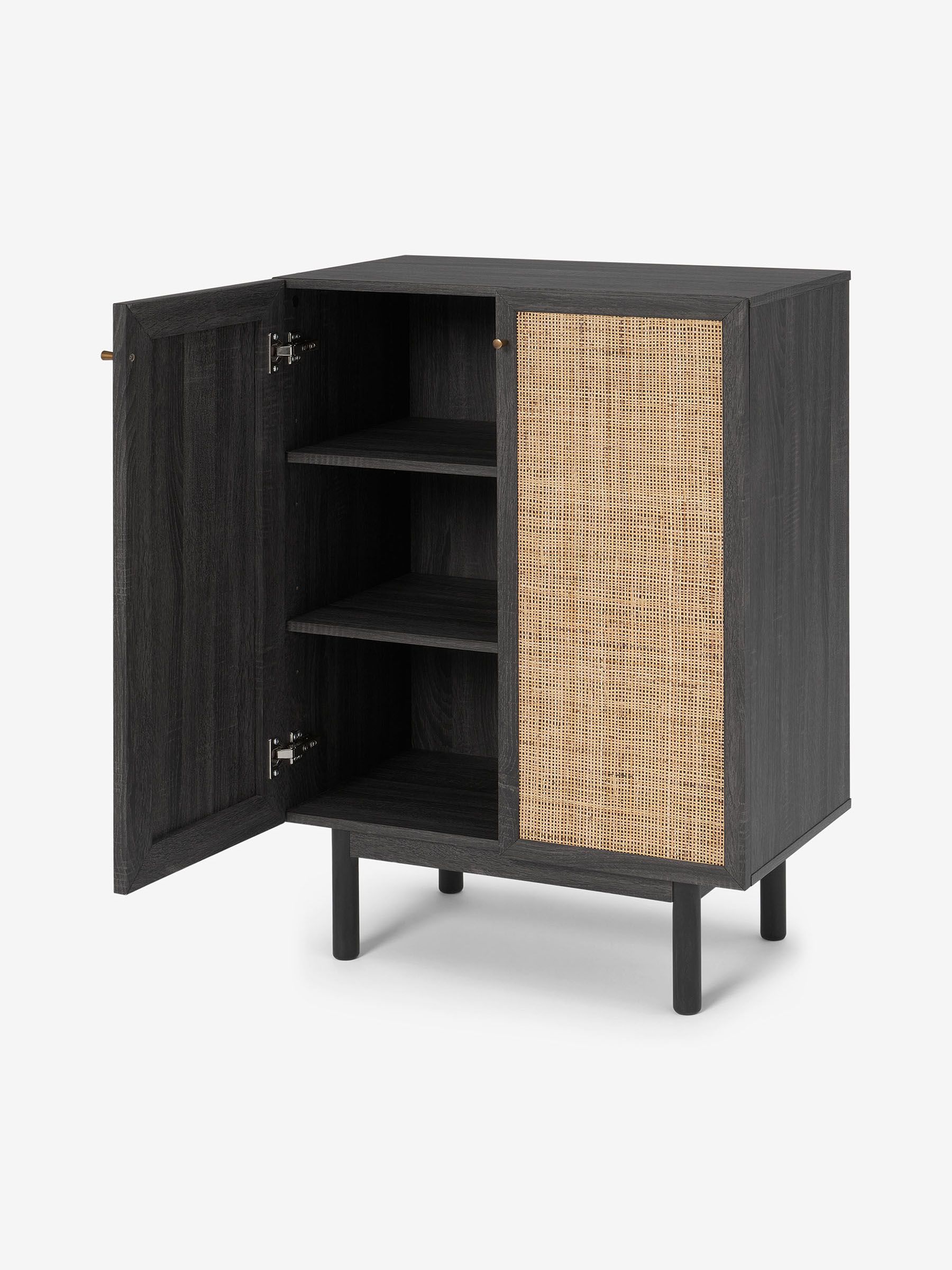 Pavia Rattan Compact Highboard in Black - Image 2 of 3