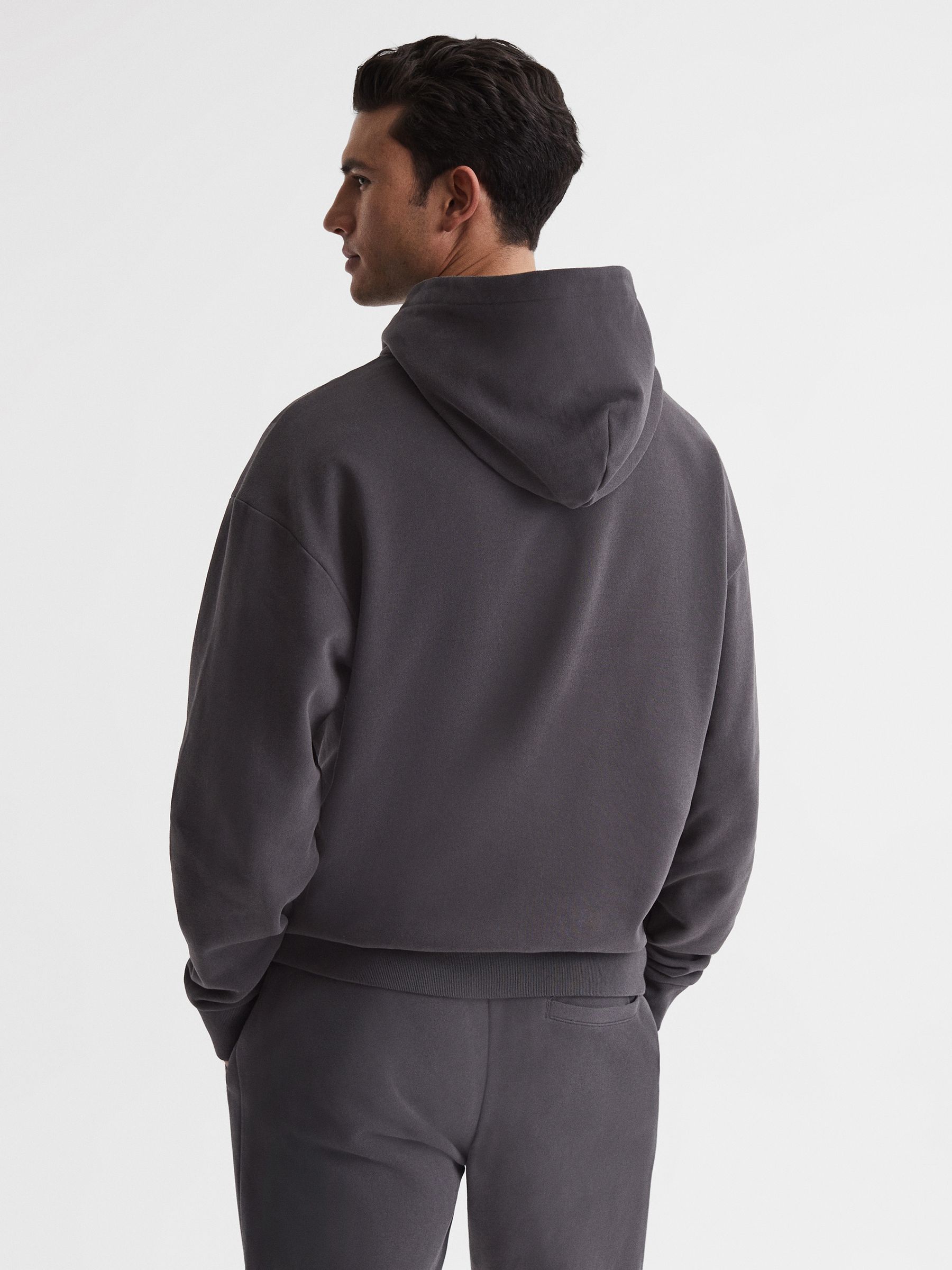 Garment Dye Hoodie in Washed Black - Image 5 of 6