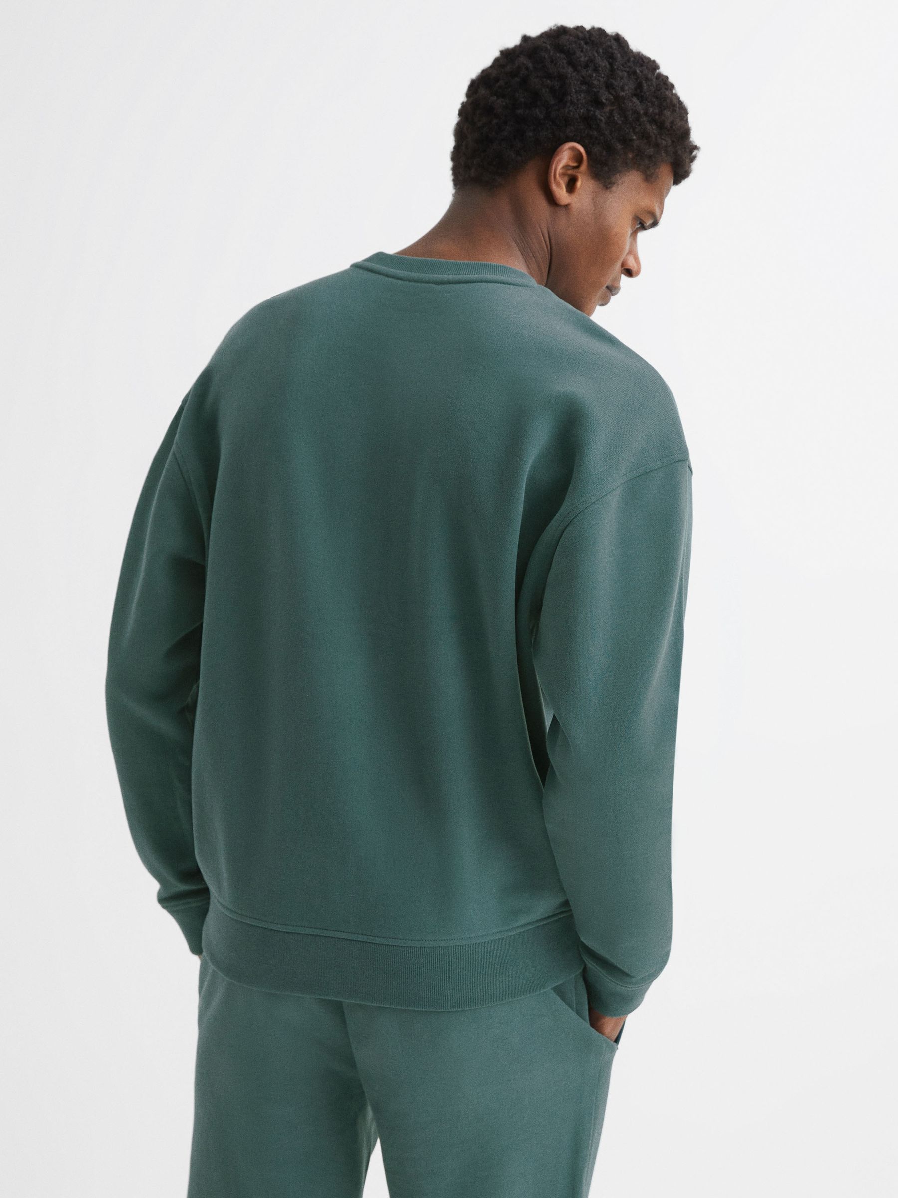 Oversized Garment Dye Sweatshirt in Midnight Green - Image 5 of 7