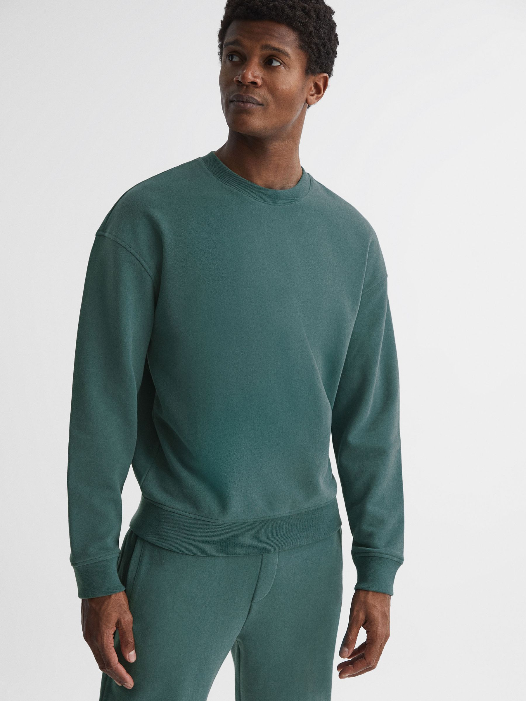 Oversized Garment Dye Sweatshirt in Midnight Green - Image 7 of 7