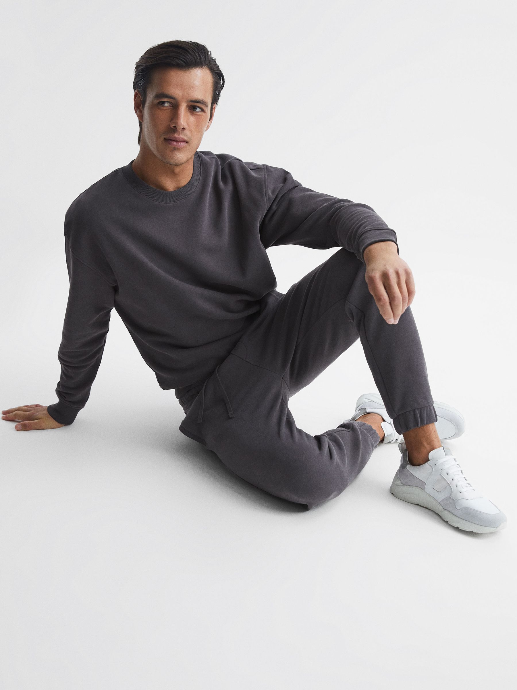 Oversized Garment Dye Sweatshirt in Washed Black - Image 1 of 6 Oversized Garment Dye Sweatshirt in Washed Black - Image 1 of 6