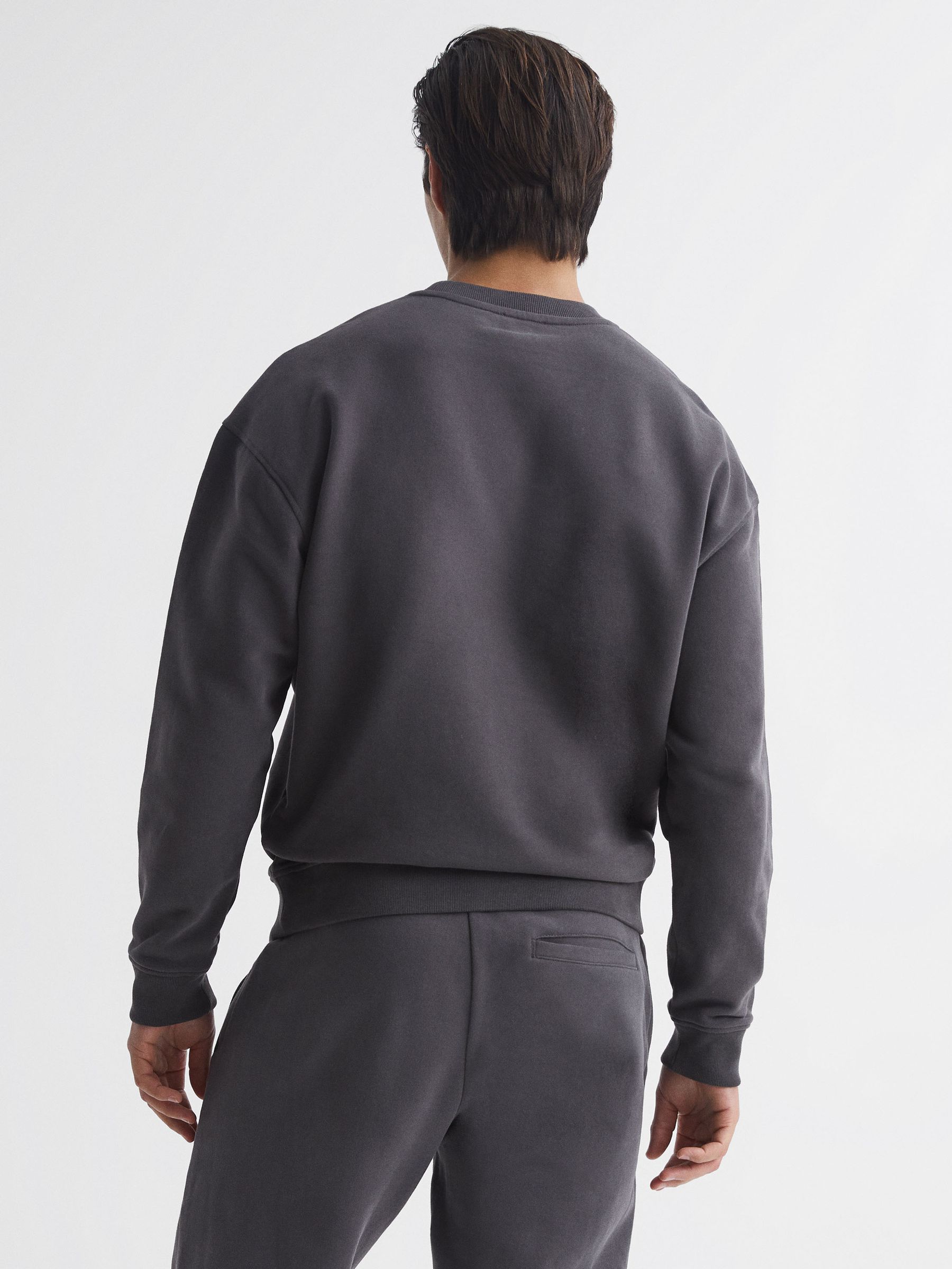 Oversized Garment Dye Sweatshirt in Washed Black - Image 5 of 6