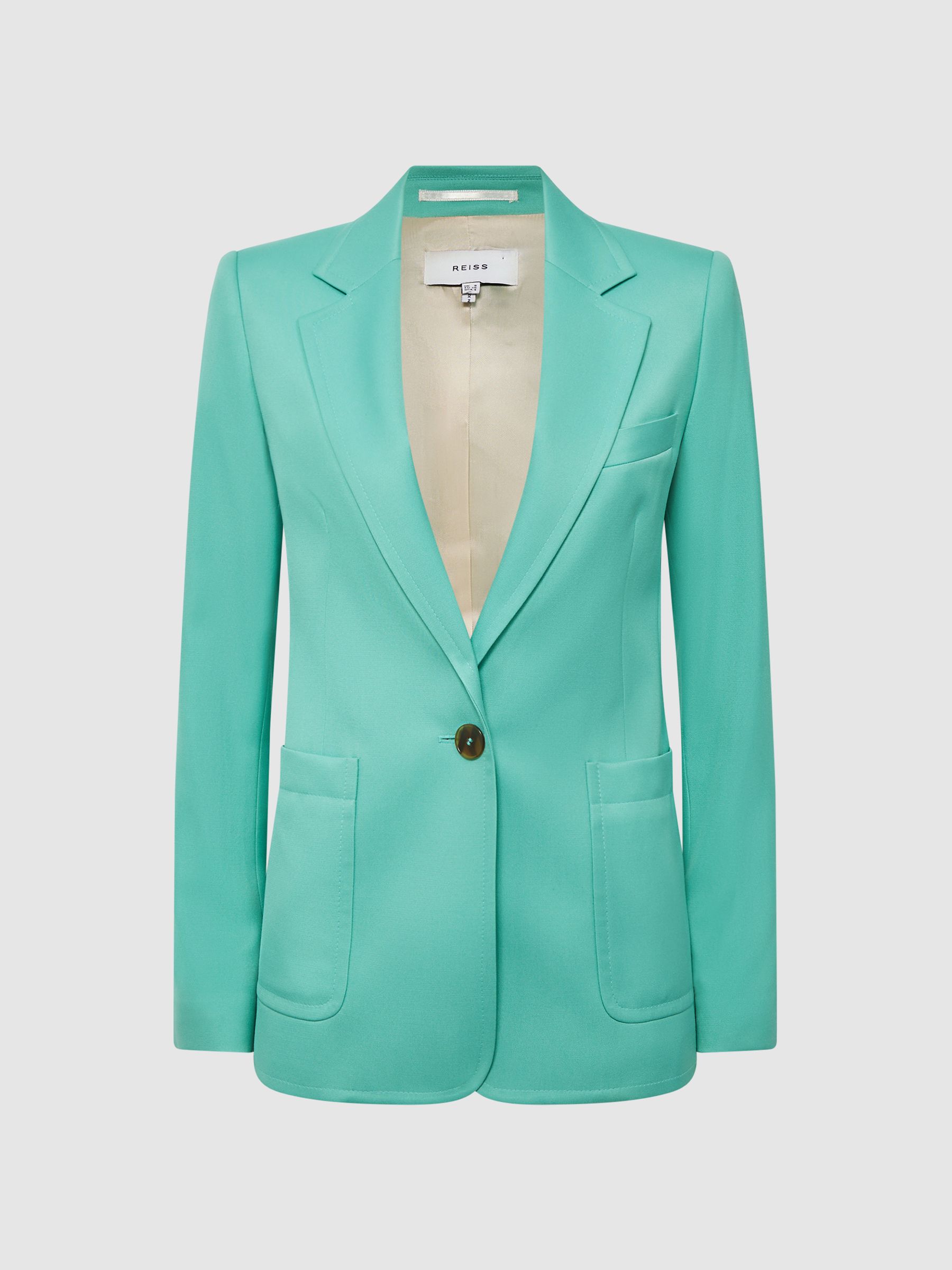 Tailored Single Breasted Blazer in Green - Image 2 of 6 Tailored Single Breasted Blazer in Green - Image 2 of 6