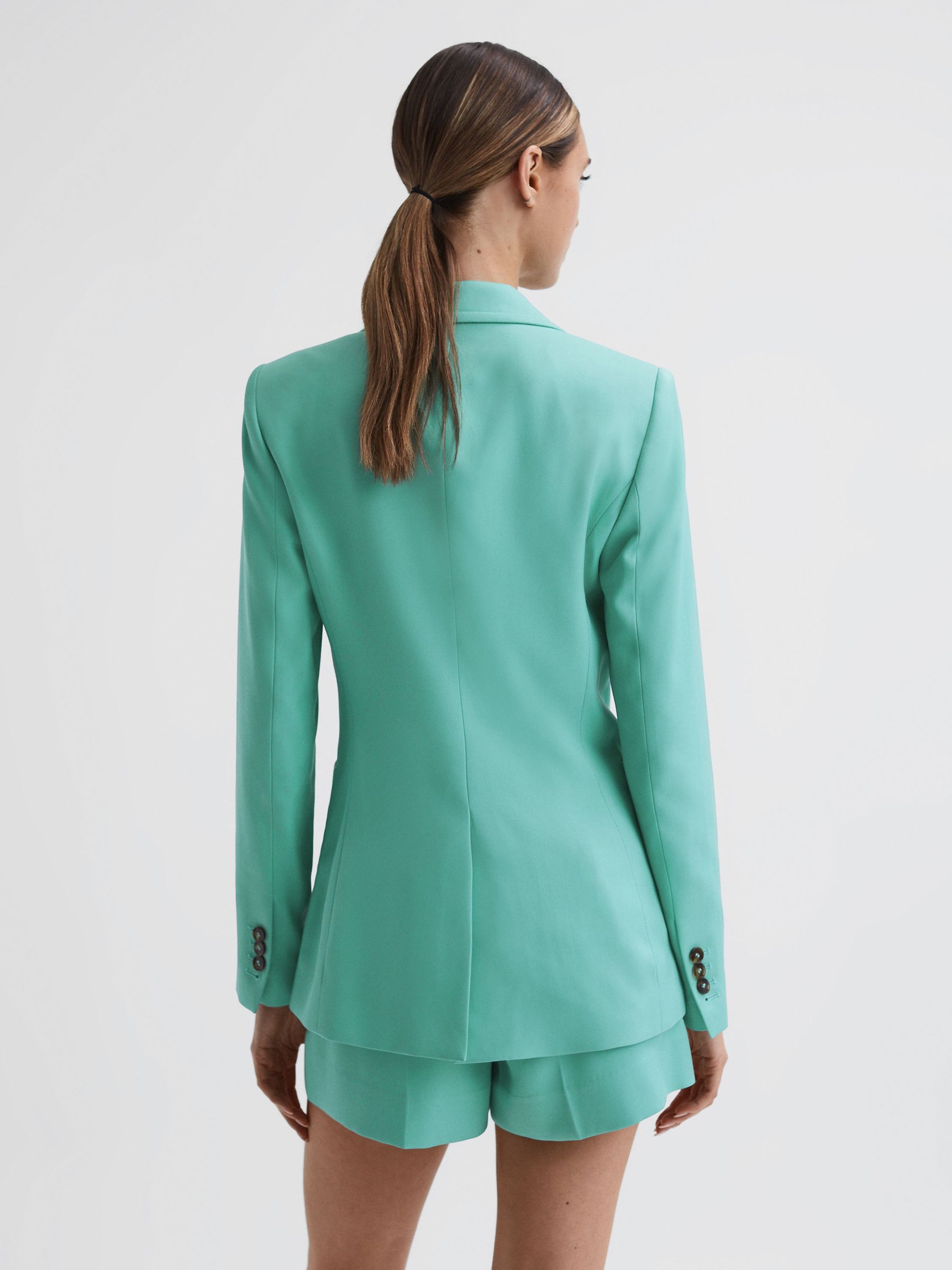 Tailored Single Breasted Blazer in Green - Image 4 of 6