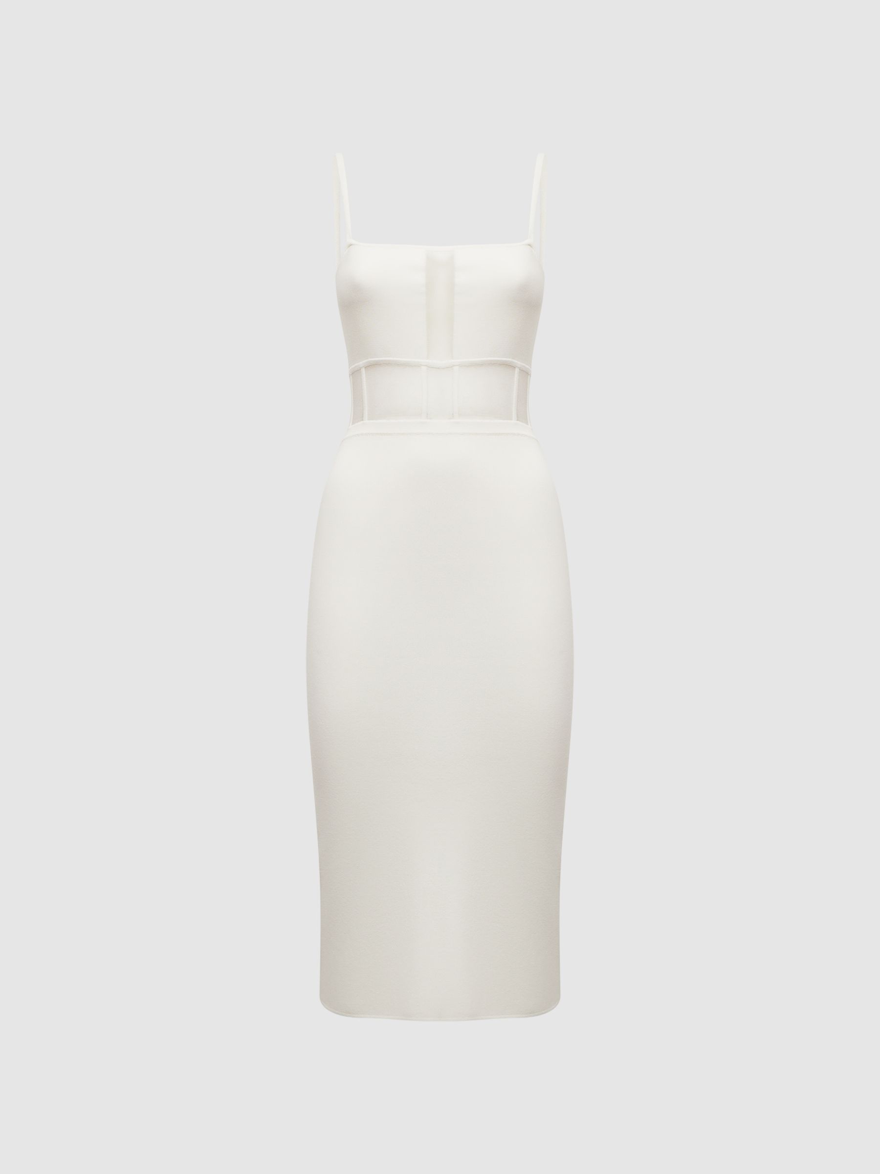 Knitted Bodycon Dress in White - Image 2 of 6