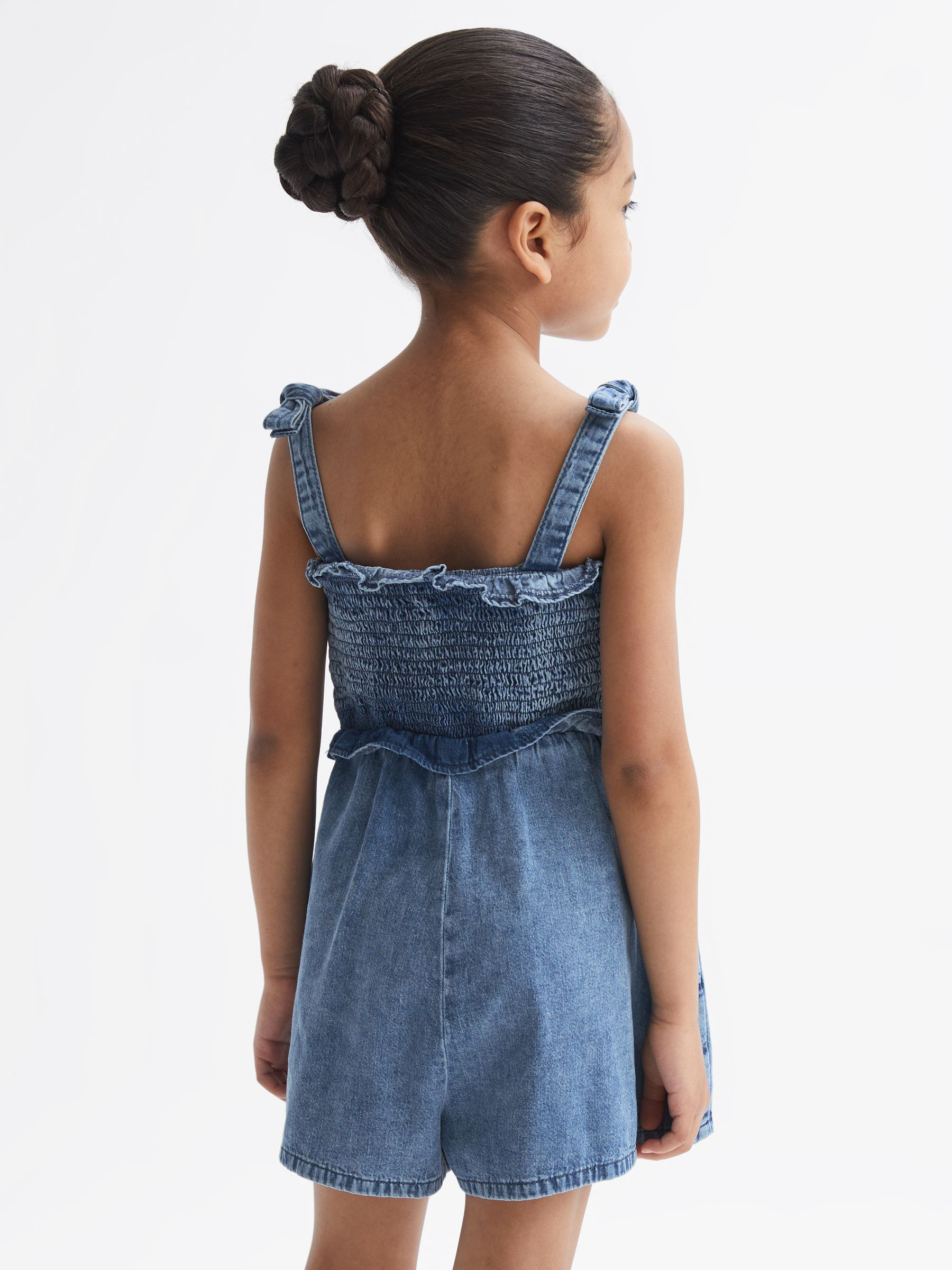9-12 yrs Denim Playsuit in Blue - Image 5 of 8