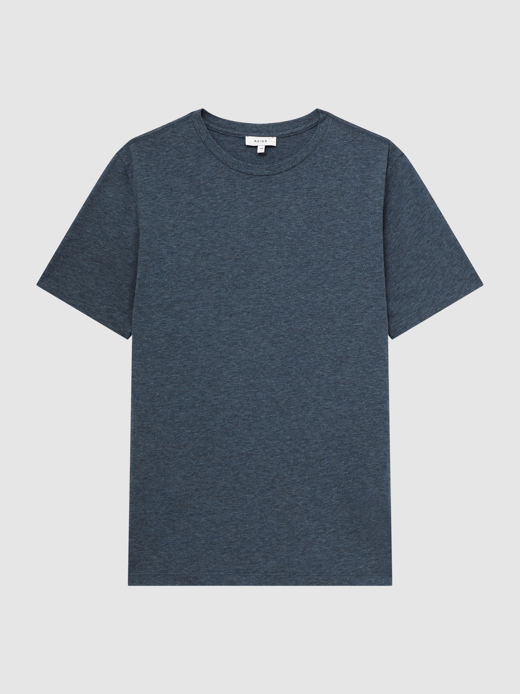 Crew Neck T-Shirt in Airforce Blue Melange - Image 2 of 6