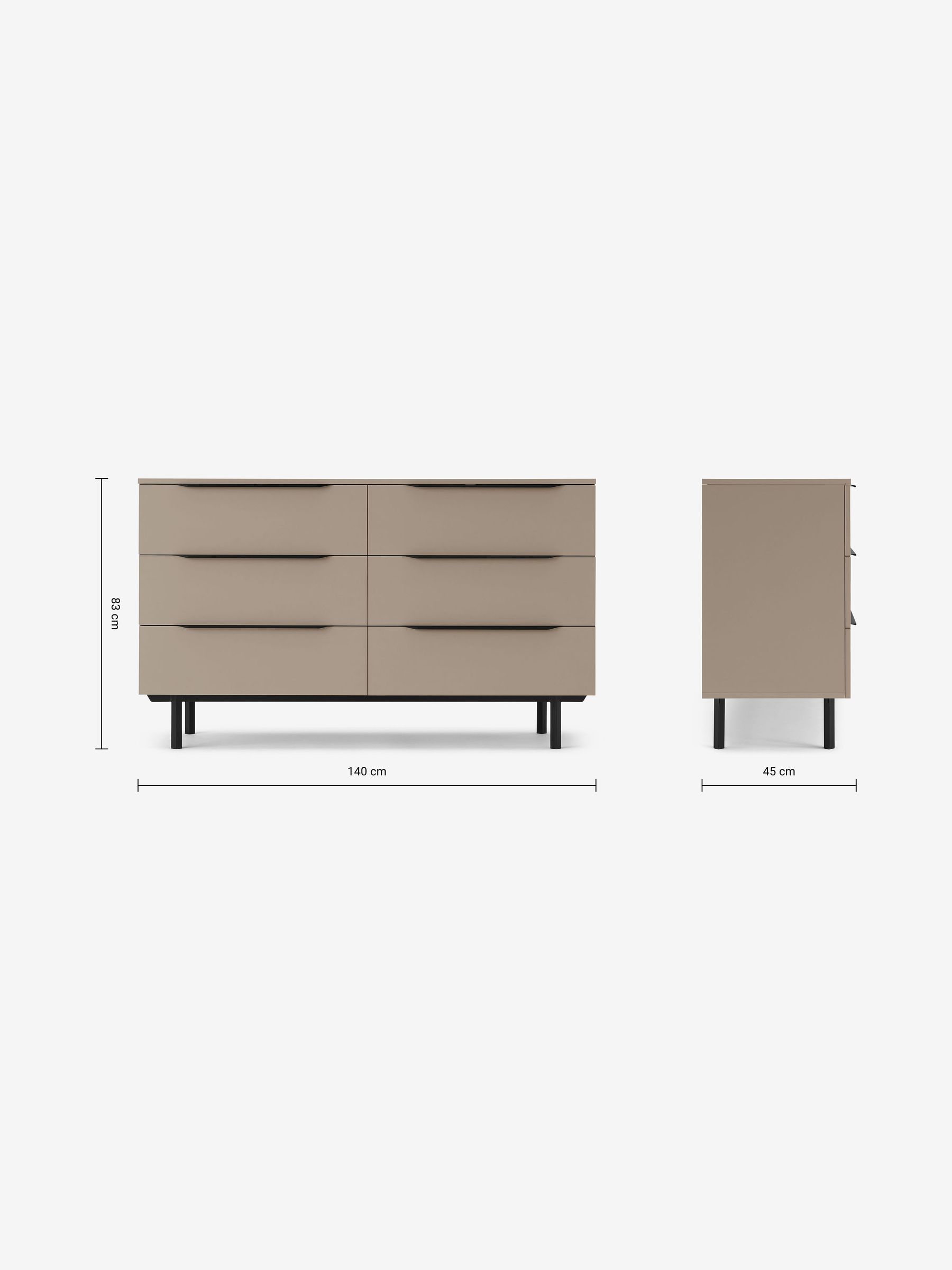 Damien Wide Chest of Drawers in Natural - Image 3 of 3