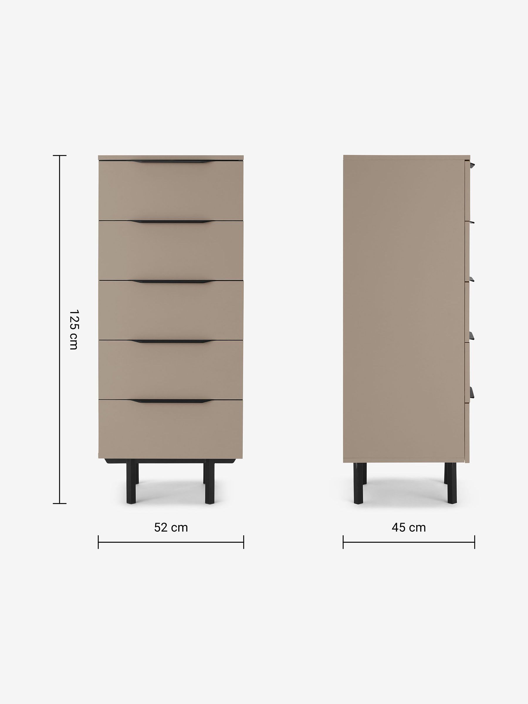Damien Tall Chest of Drawers in Natural - Image 3 of 3