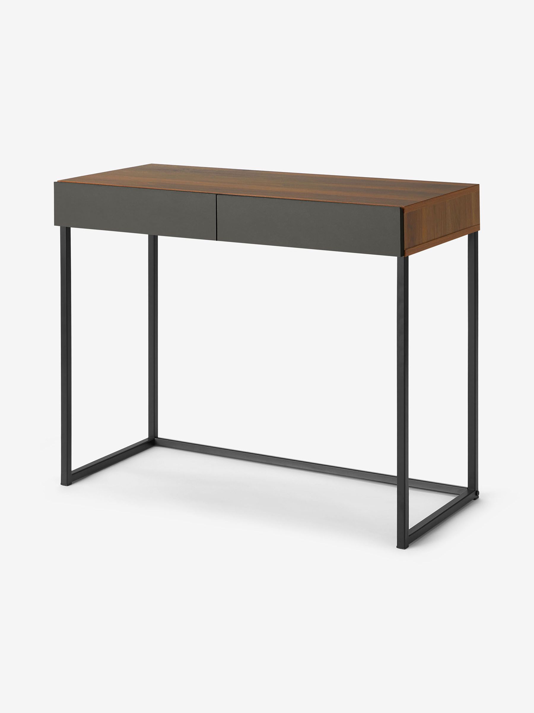 Hopkins Compact Desk in Walnut Effect and Grey - Image 2 of 4
