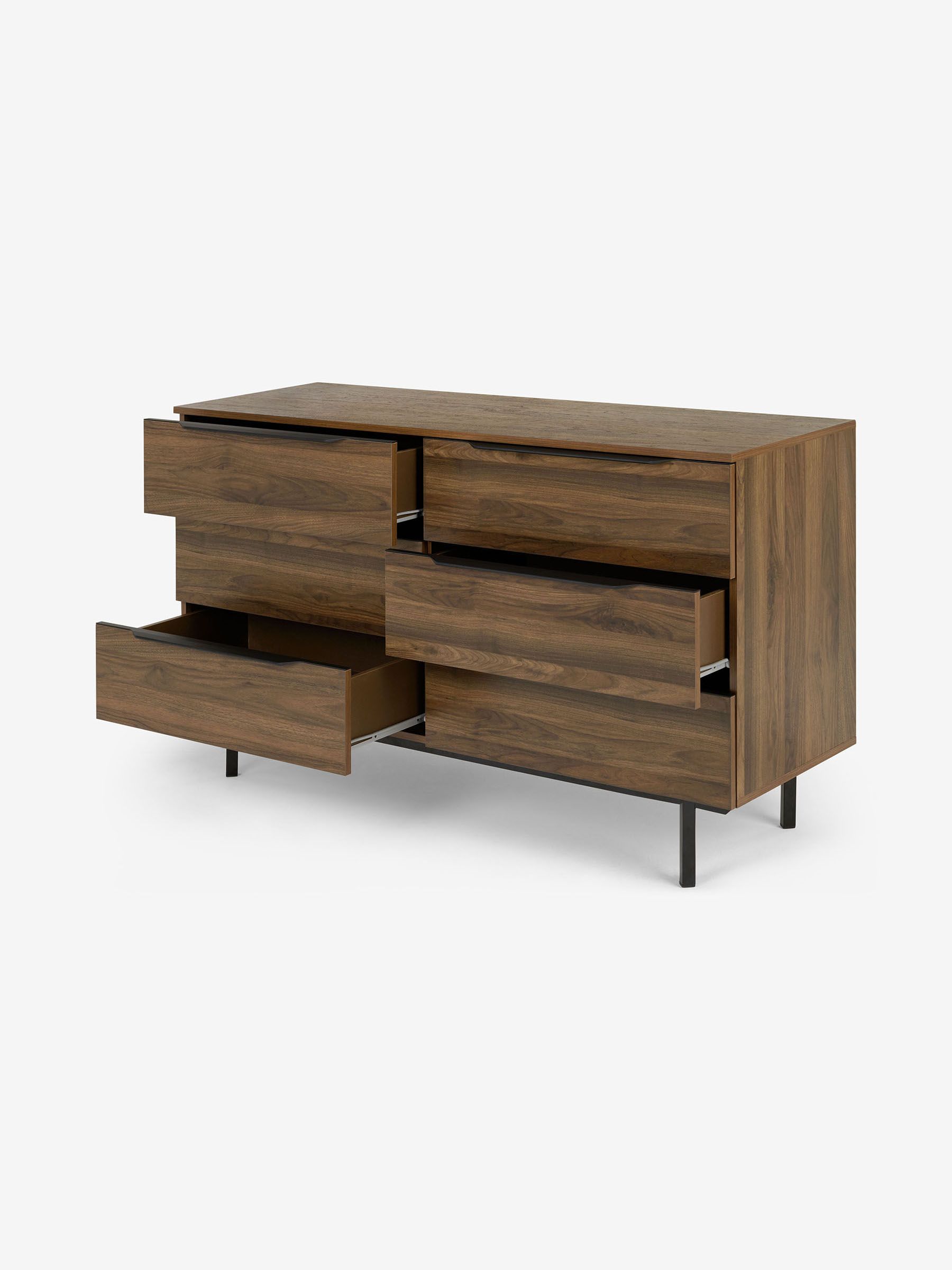 Damien Wide Chest of Drawers in Walnut Effect - Image 2 of 3