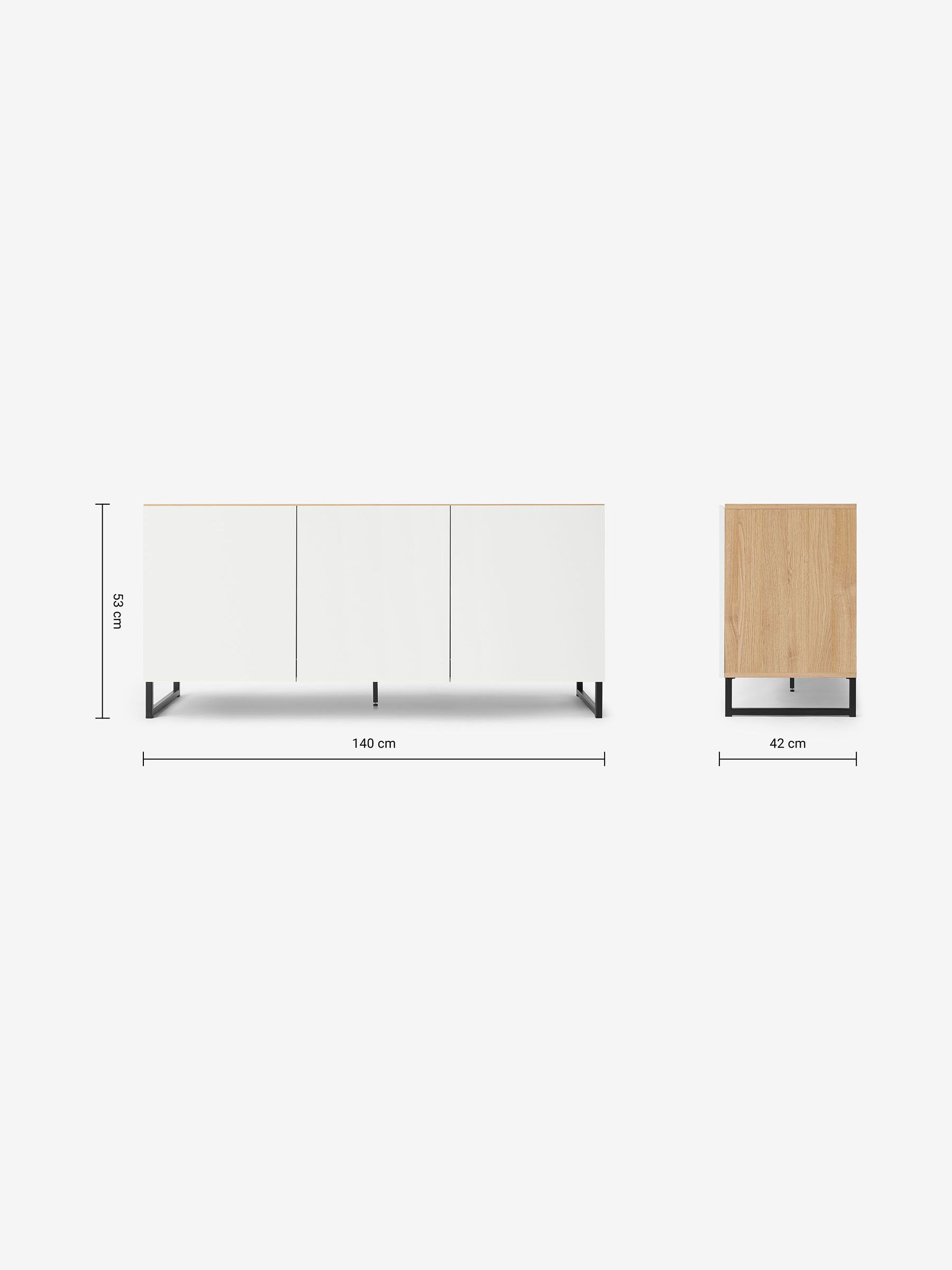 Hopkins Large Sideboard in Oak Effect and White - Image 3 of 3