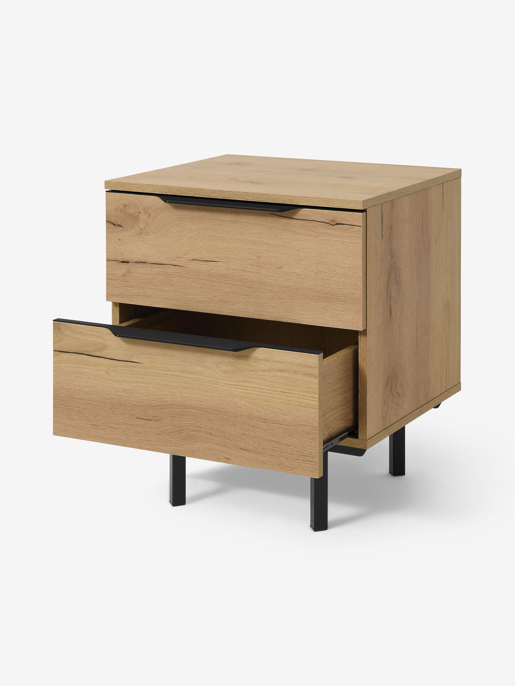 Damien Bedside Table in Oak - Image 2 of 3