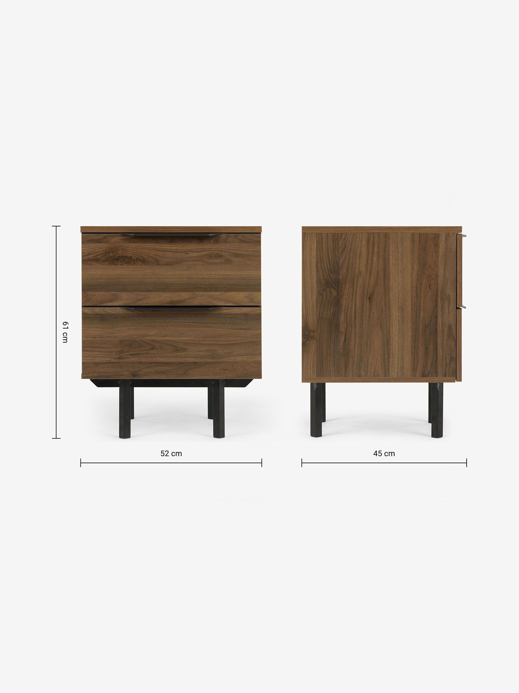 Damien Bedside Table in Walnut Effect - Image 3 of 3