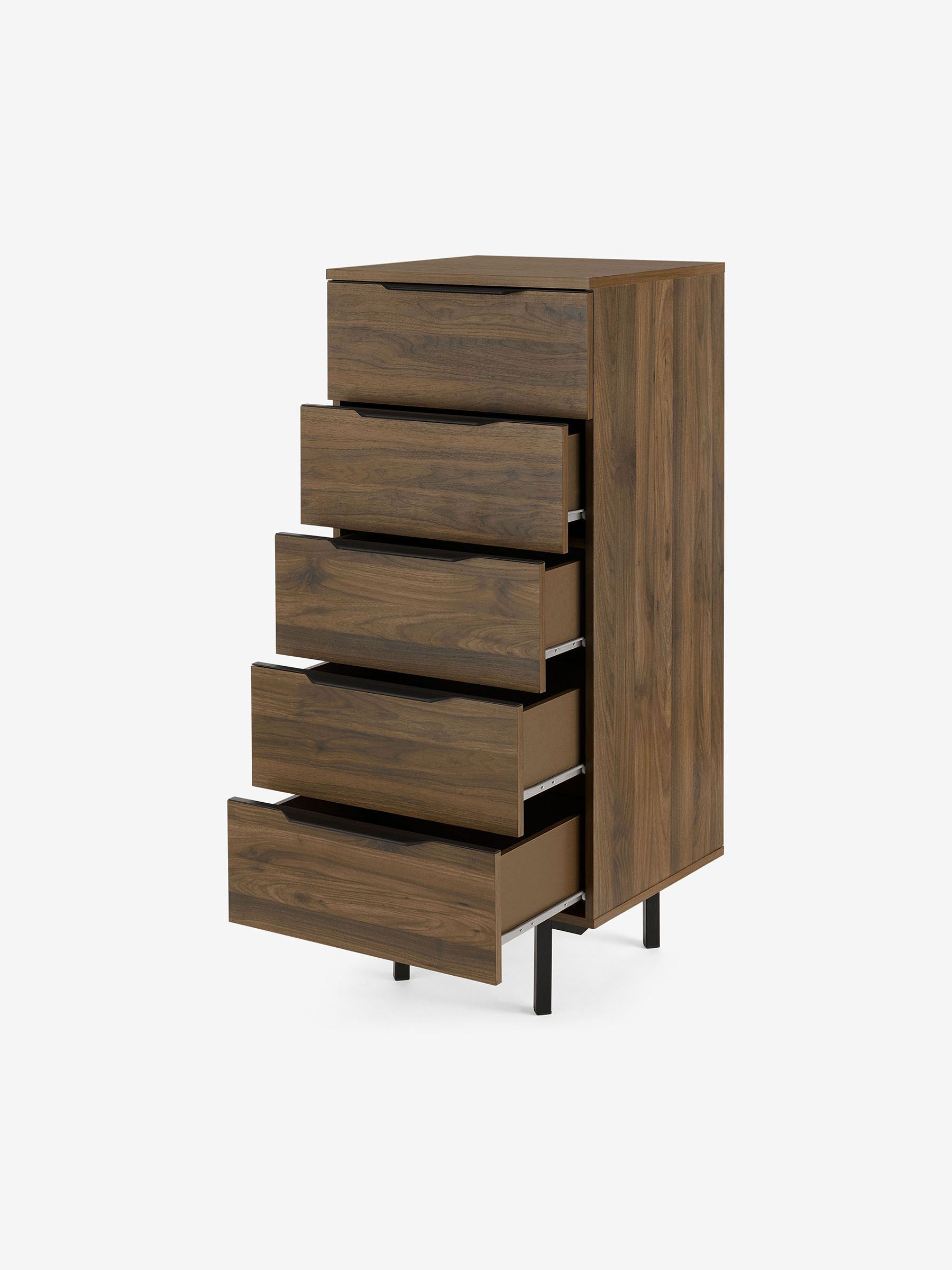 Damien Tall Chest of Drawers in Walnut Effect - Image 2 of 3