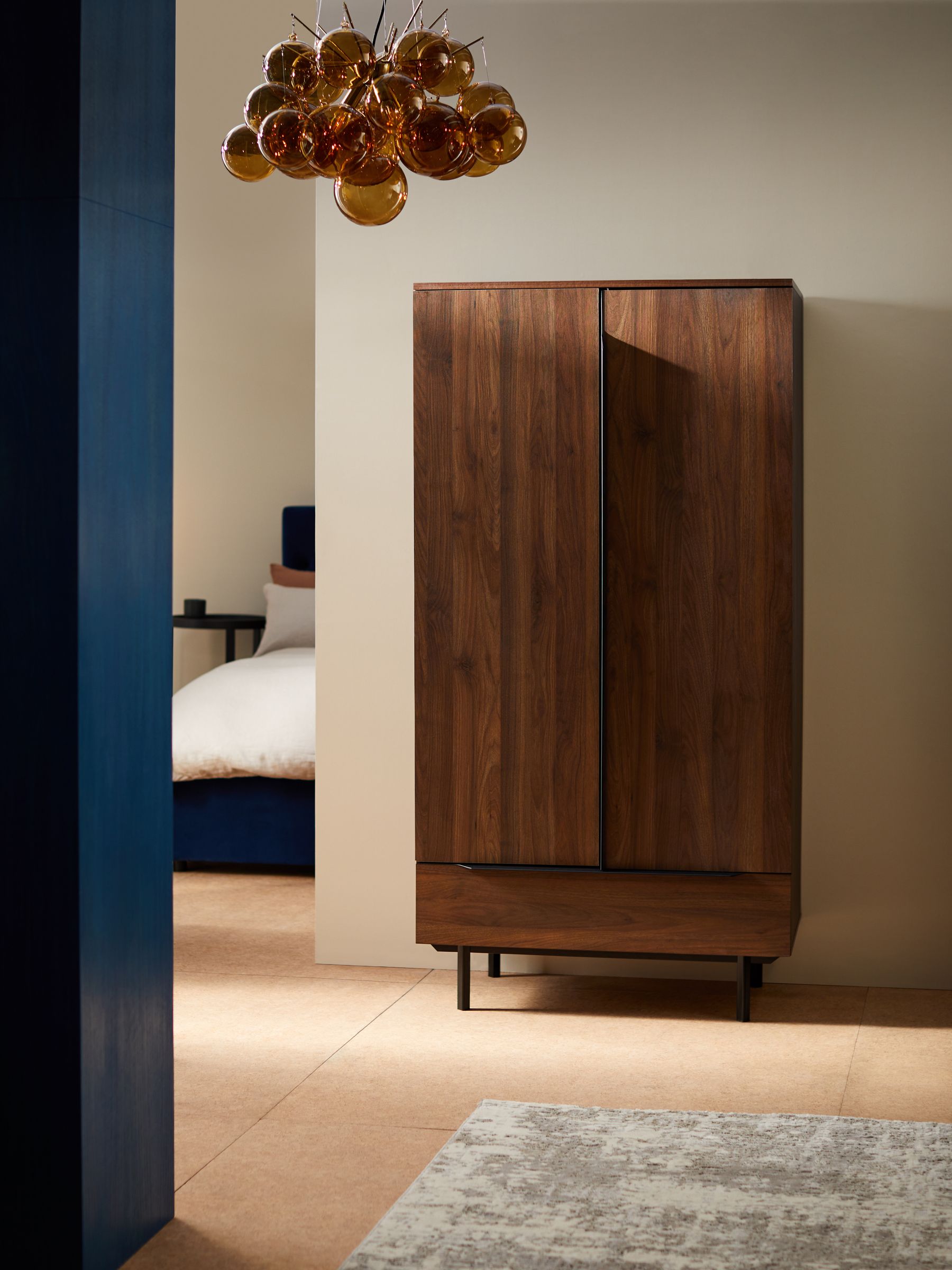 Damien Double, 1 Drawer Wardrobe in Walnut Effect - Image 1 of 6