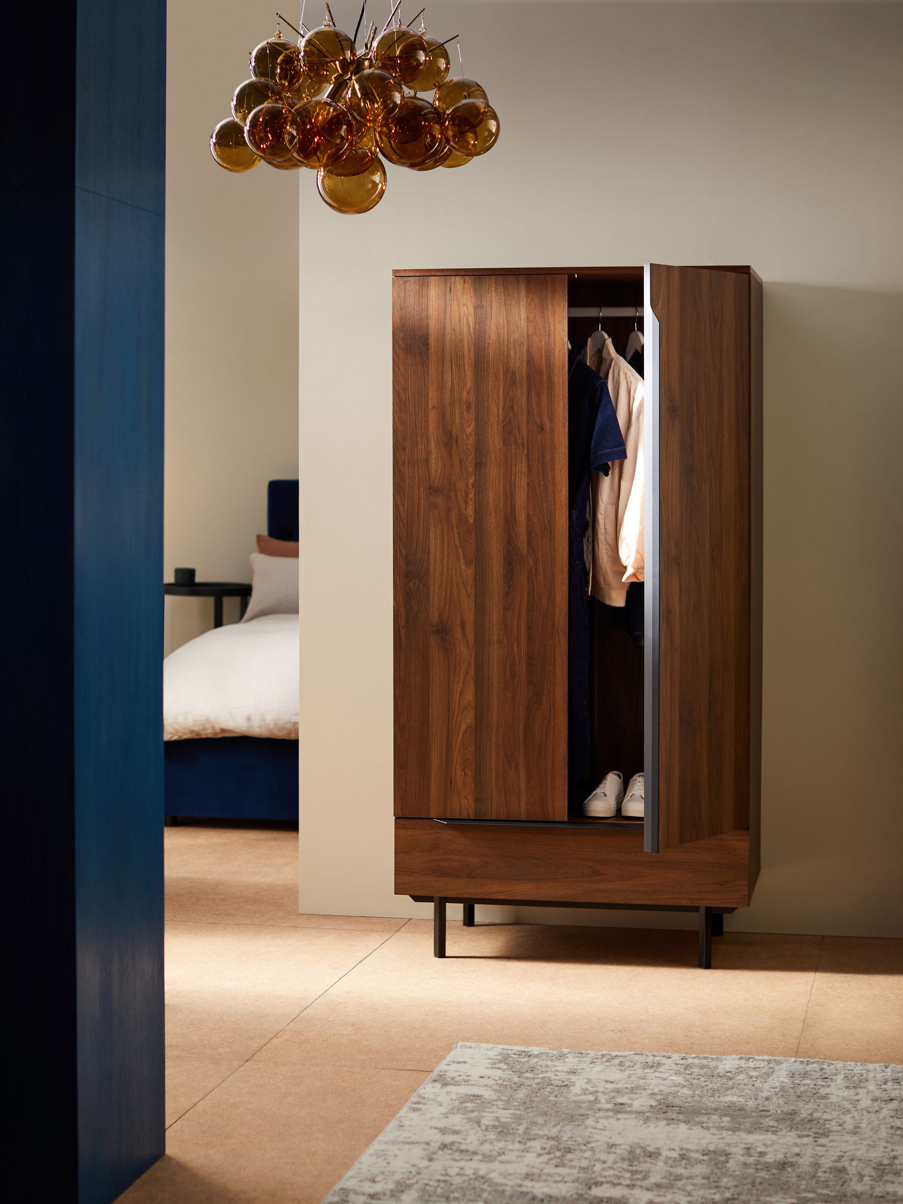 Damien Double, 1 Drawer Wardrobe in Walnut Effect - Image 2 of 6