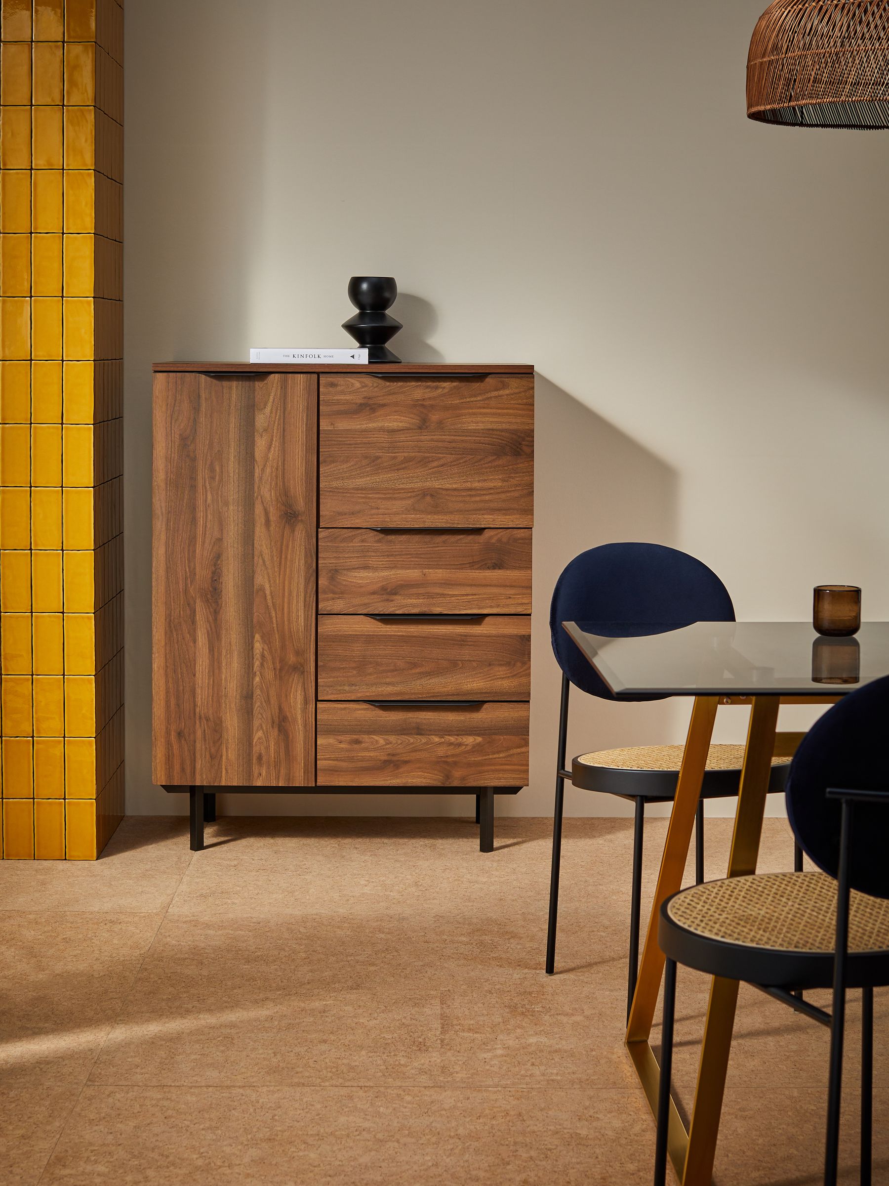 Damien Highboard in Walnut Effect - Image 1 of 5