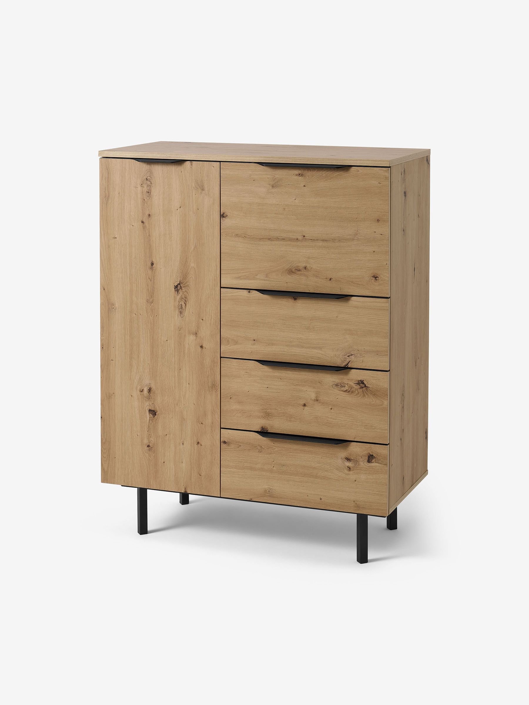 Damien Highboard in Distressed Oak Effect - Image 1 of 3