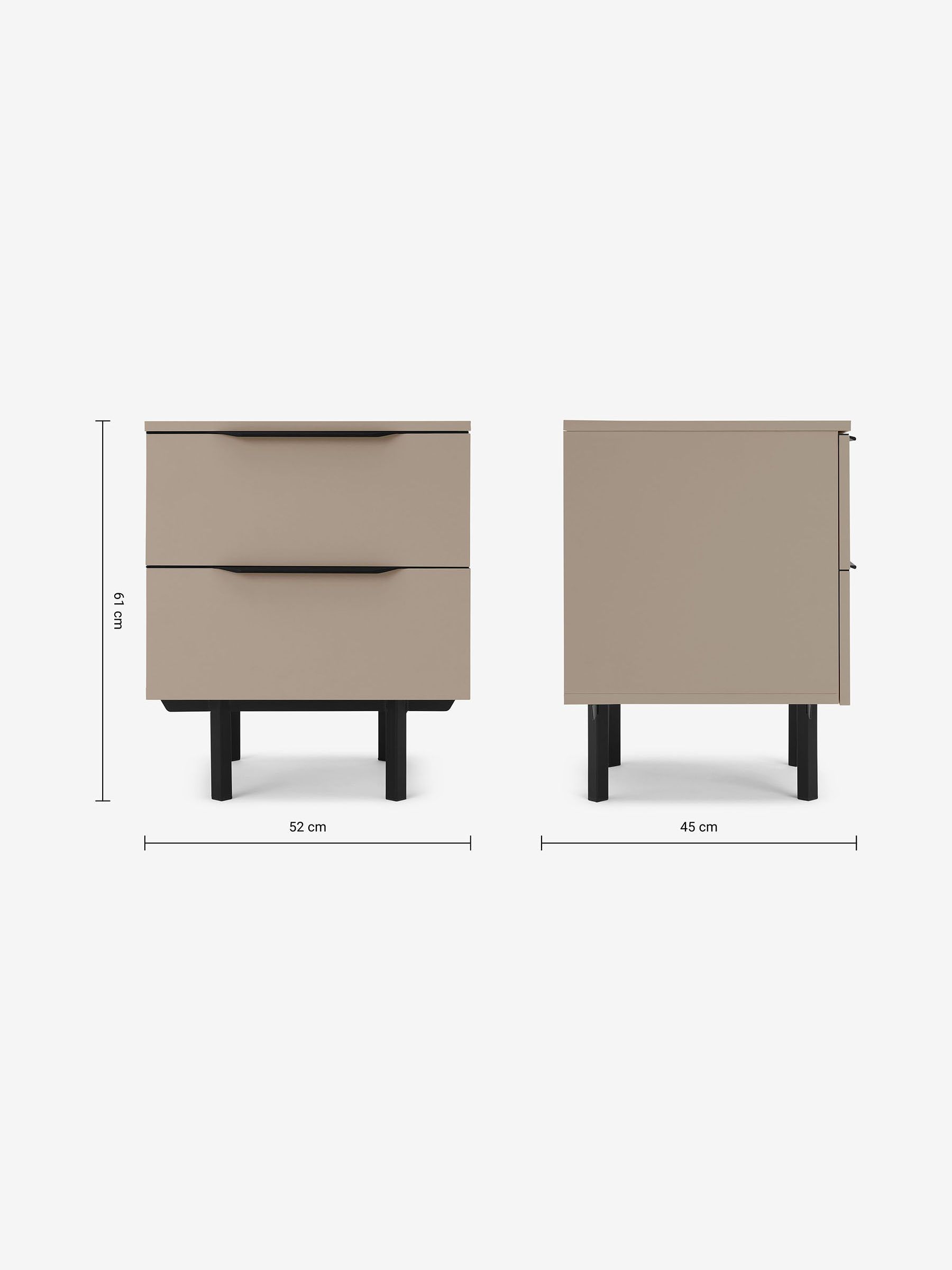 Damien Bedside Table in Cappuccino - Image 3 of 3