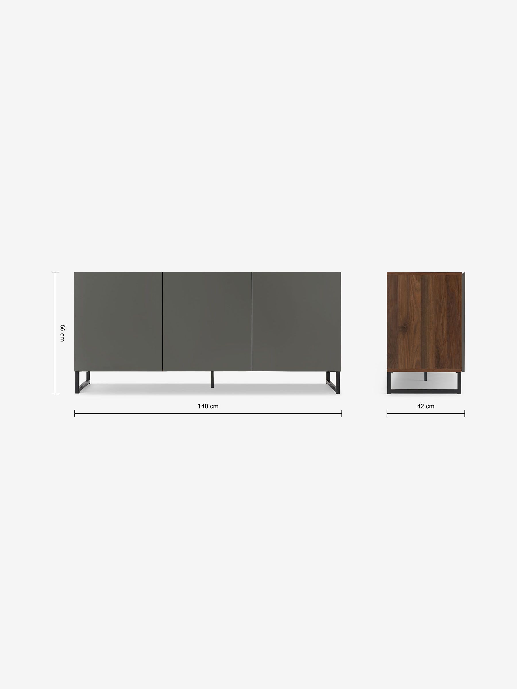 Hopkins Large Sideboard in Walnut Effect and Grey - Image 3 of 3