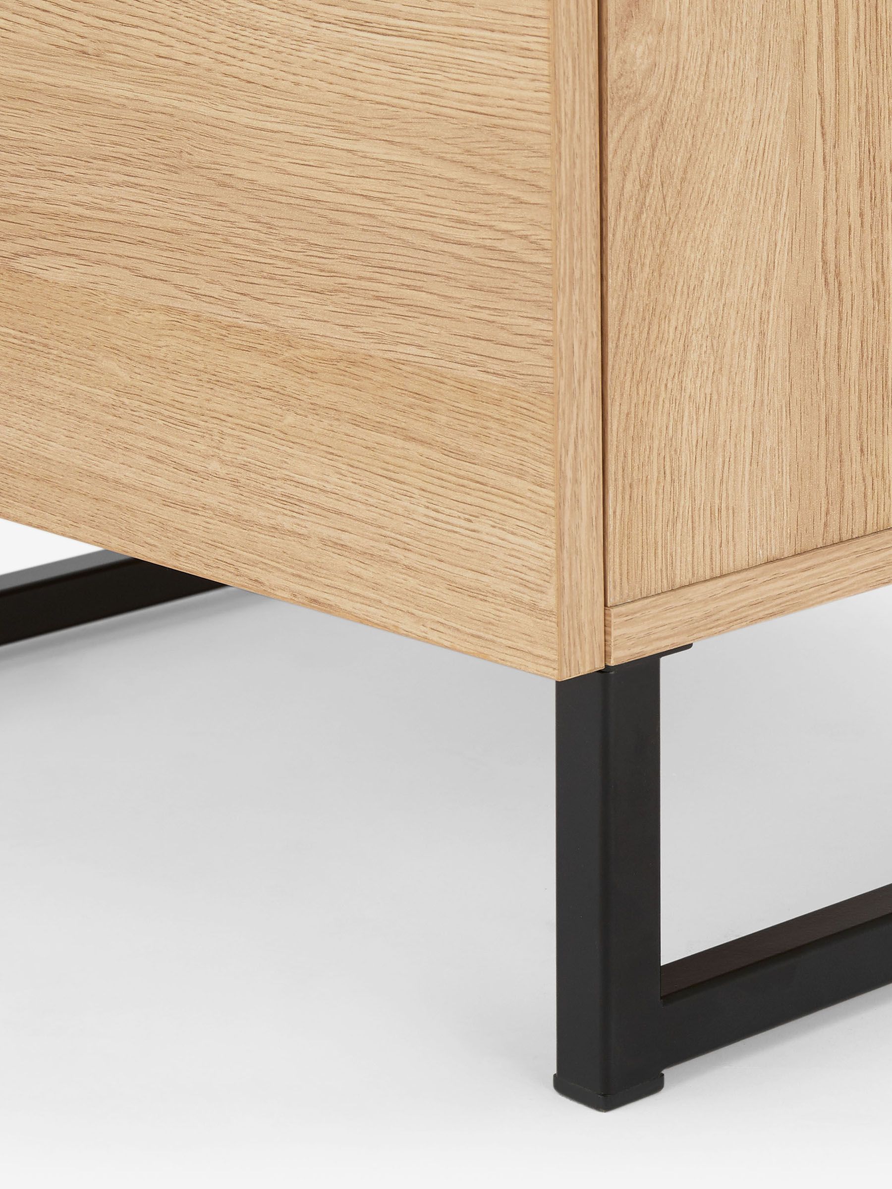 5 Drawer Hopkins Slim Tallboy in Oak Effect and White - Image 2 of 3