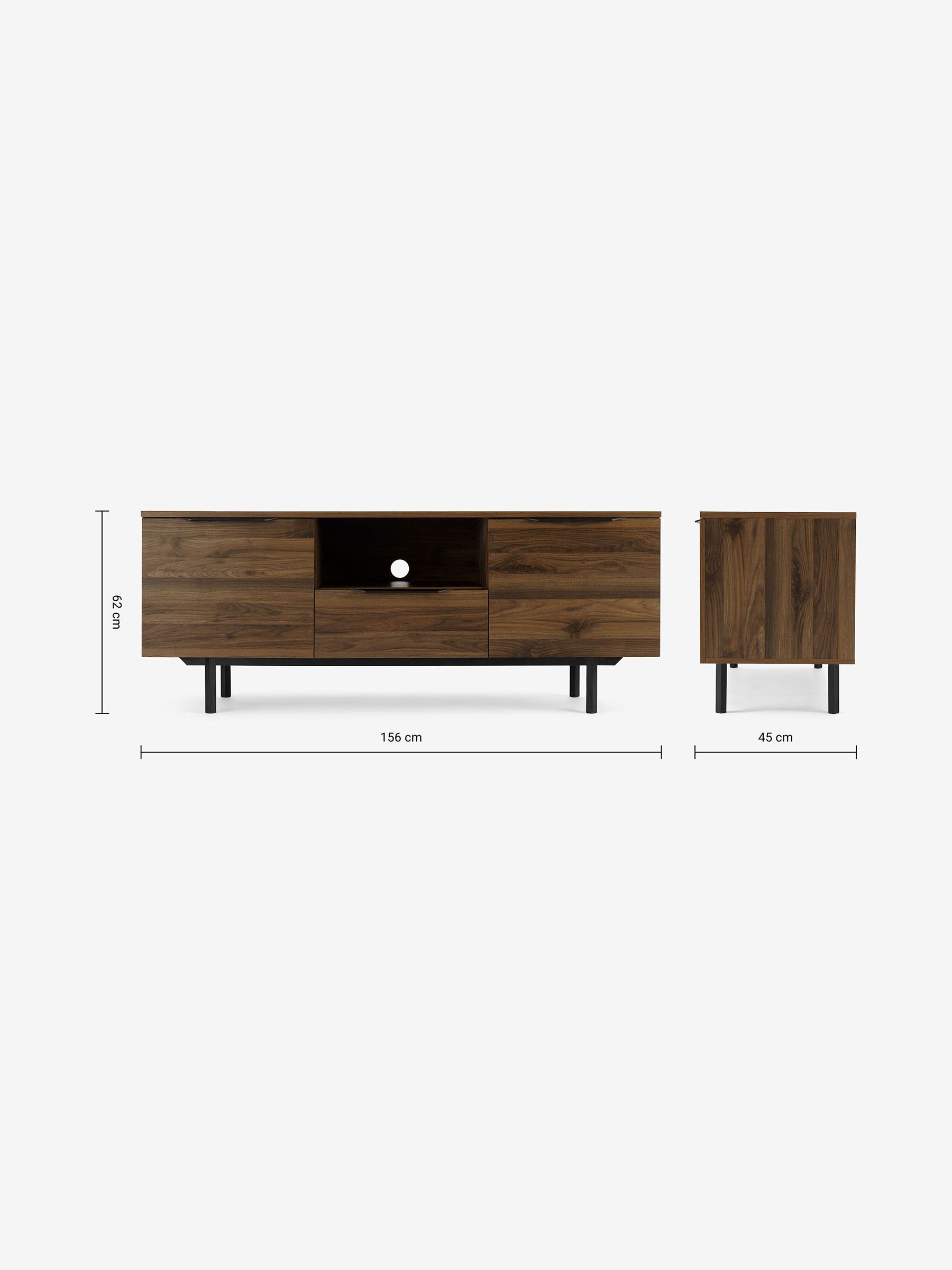Damien Wide TV Unit in Walnut Effect - Image 2 of 3