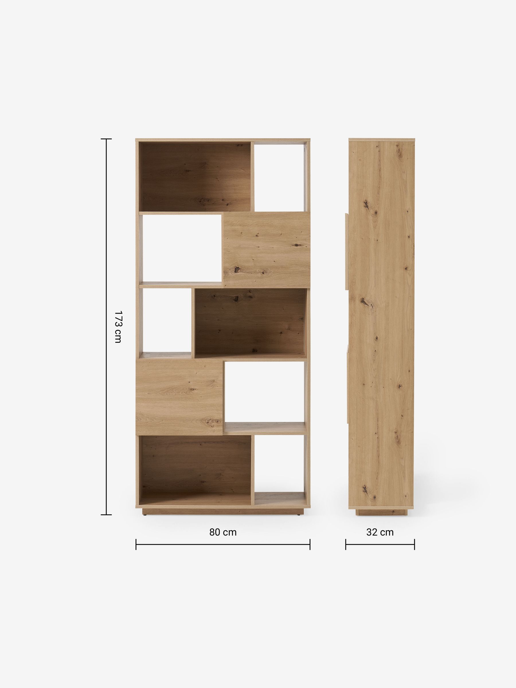 Hopkins Narrow Bookcase in Distressed Oak Effect - Image 3 of 3