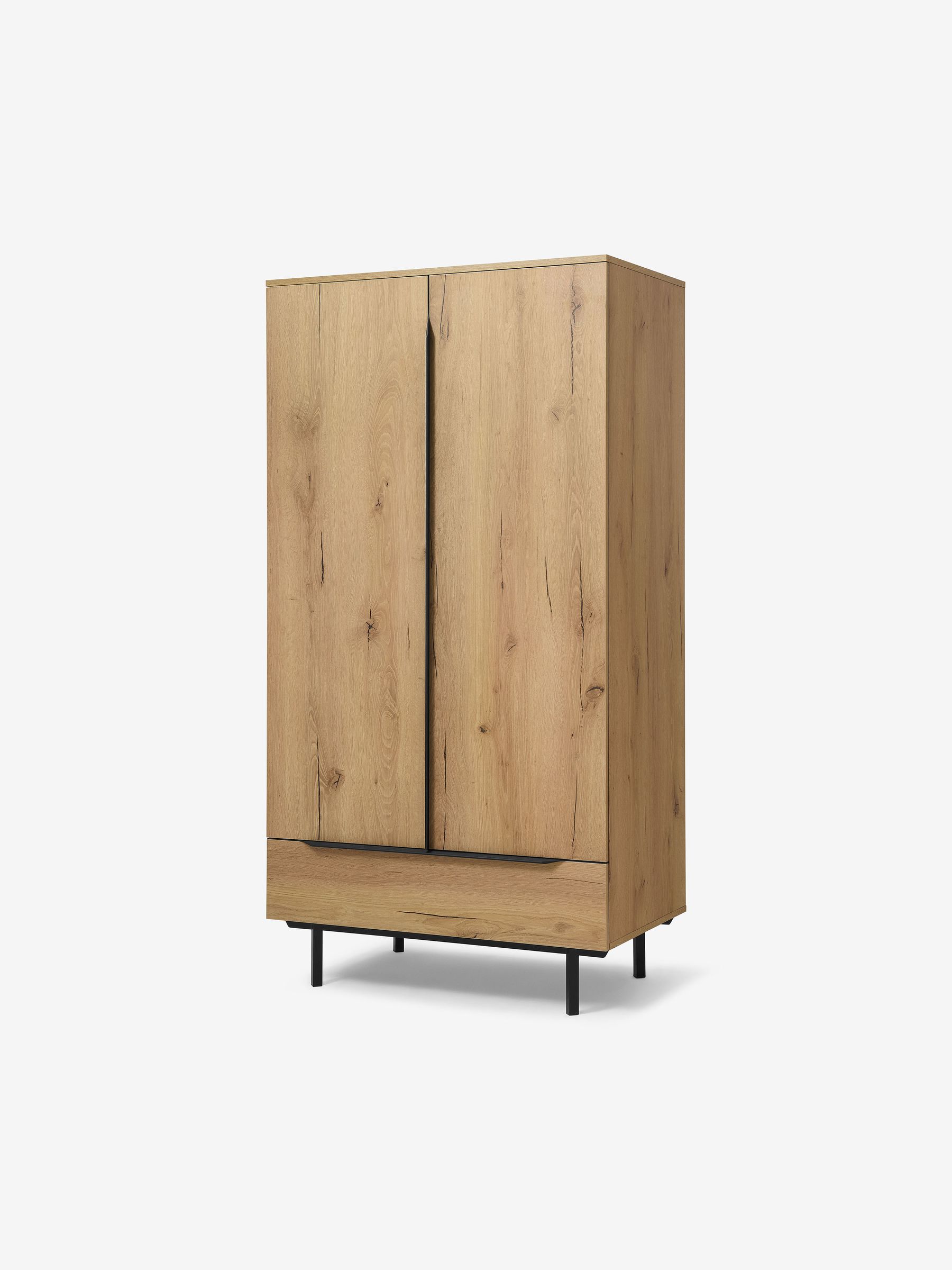 Damien Double, 1 Drawer Wardrobe in Oak - Image 1 of 2