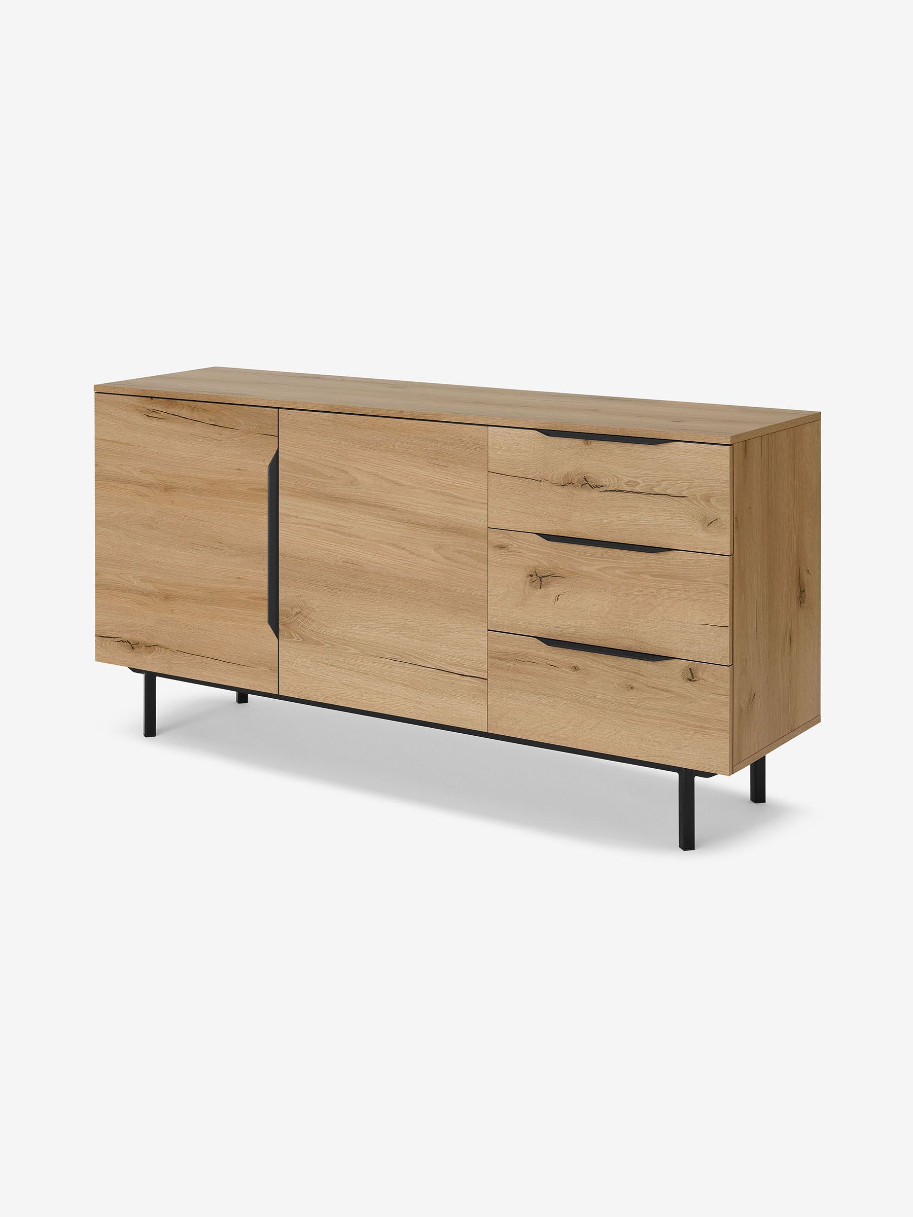 Damien Large Sideboard in Distressed Oak Effect - Image 1 of 3