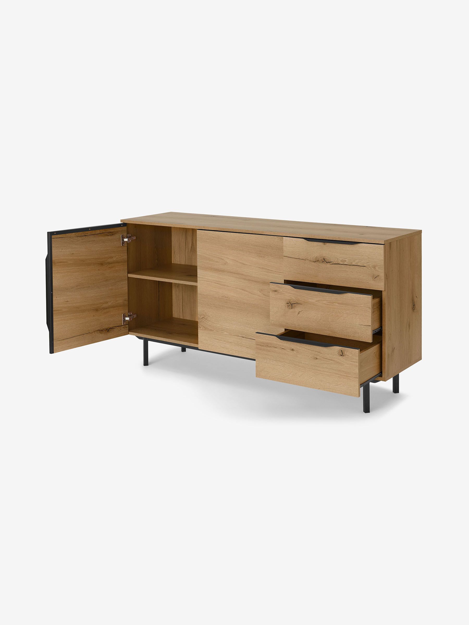 Damien Large Sideboard in Distressed Oak Effect - Image 2 of 3