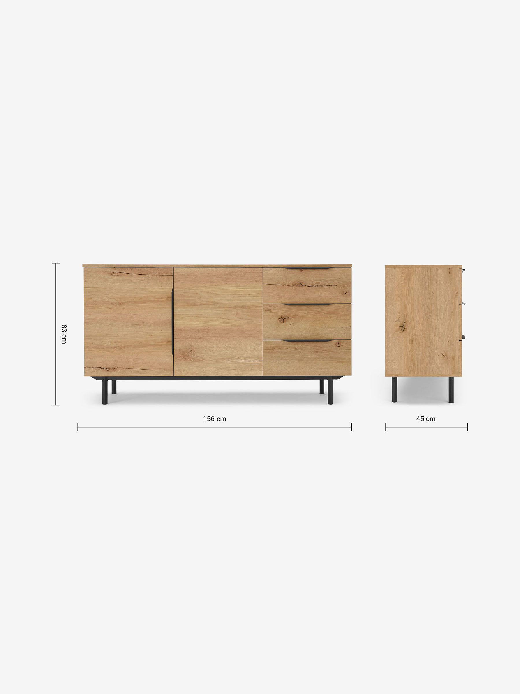 Damien Large Sideboard in Distressed Oak Effect - Image 3 of 3