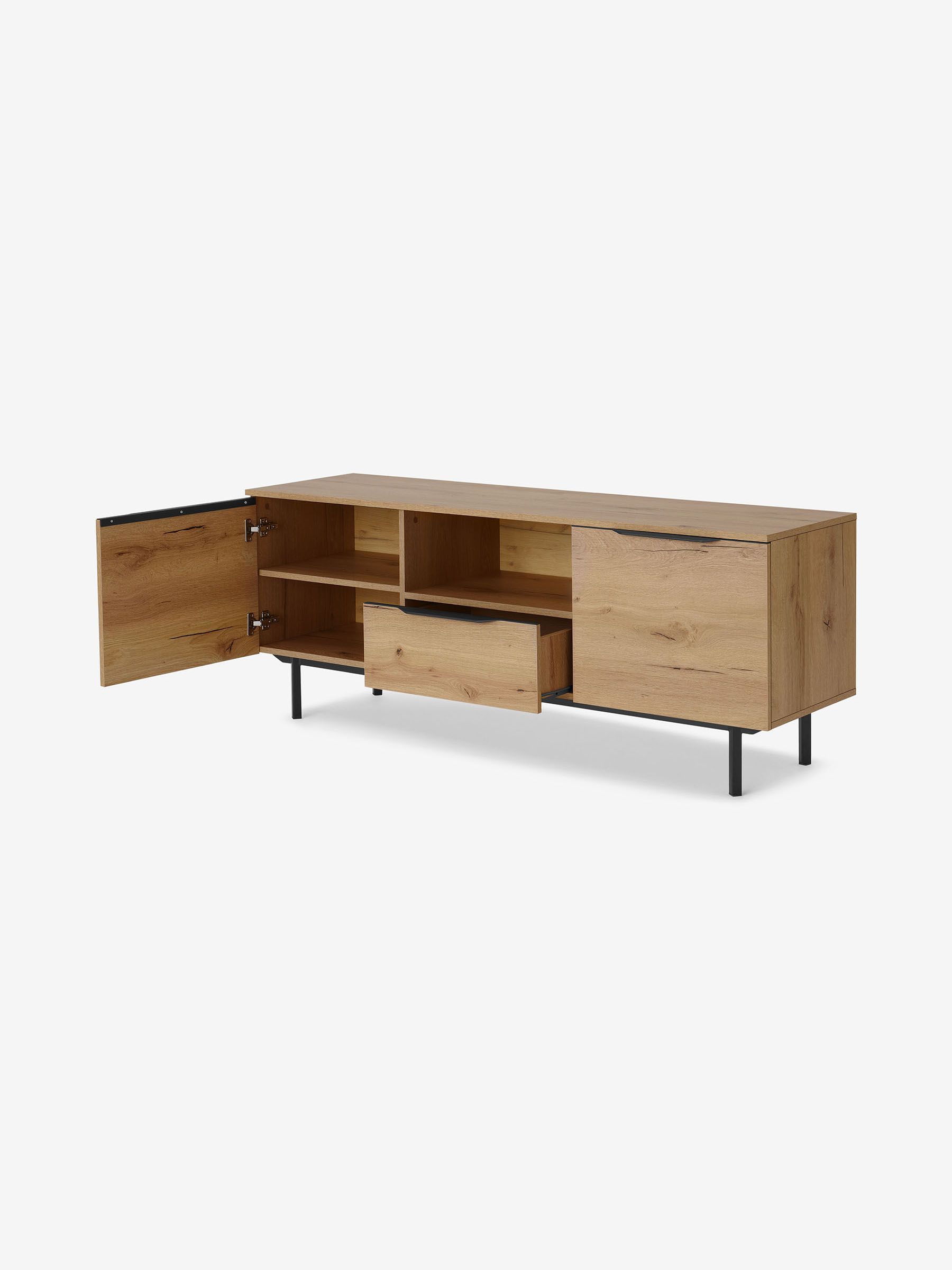 Damien Wide TV Unit in Distressed Oak Effect - Image 2 of 3