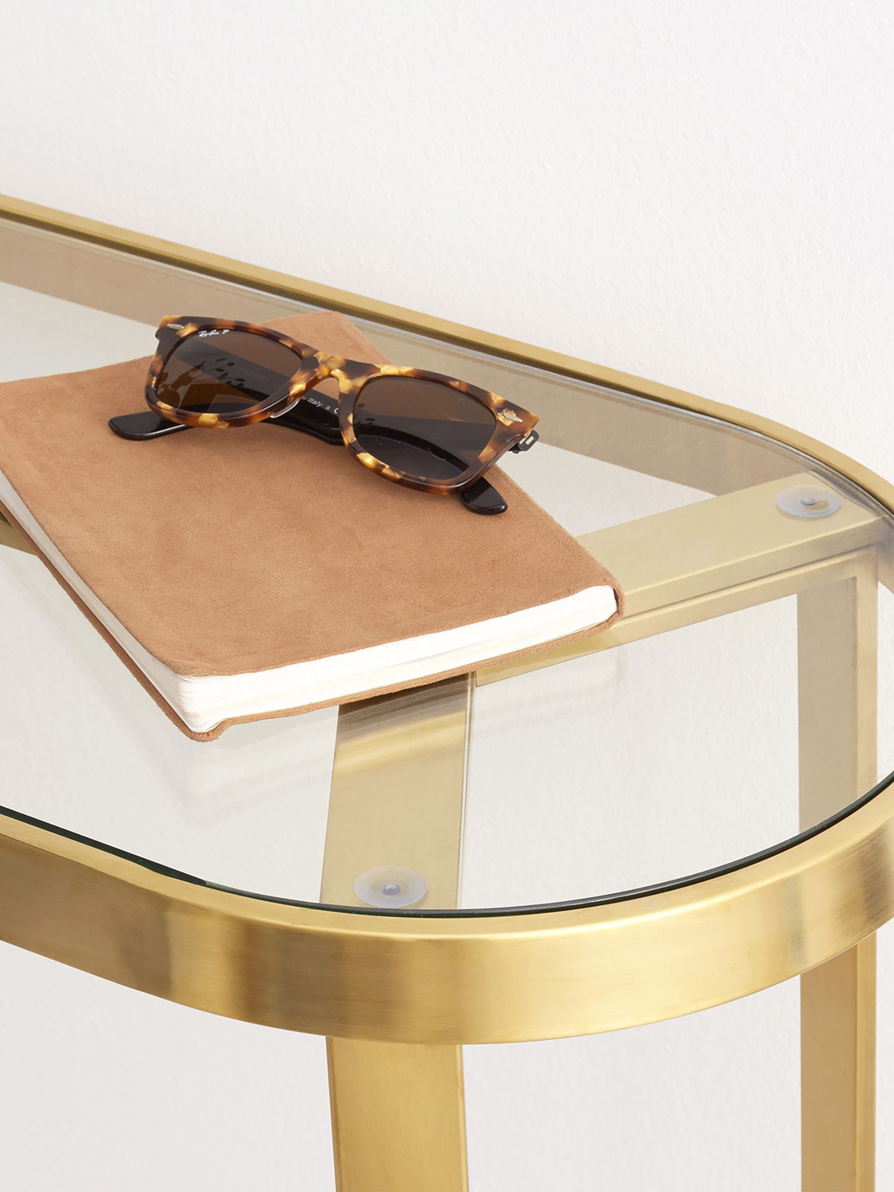Aula Console Table in Brushed Brass & Glass - Image 2 of 4