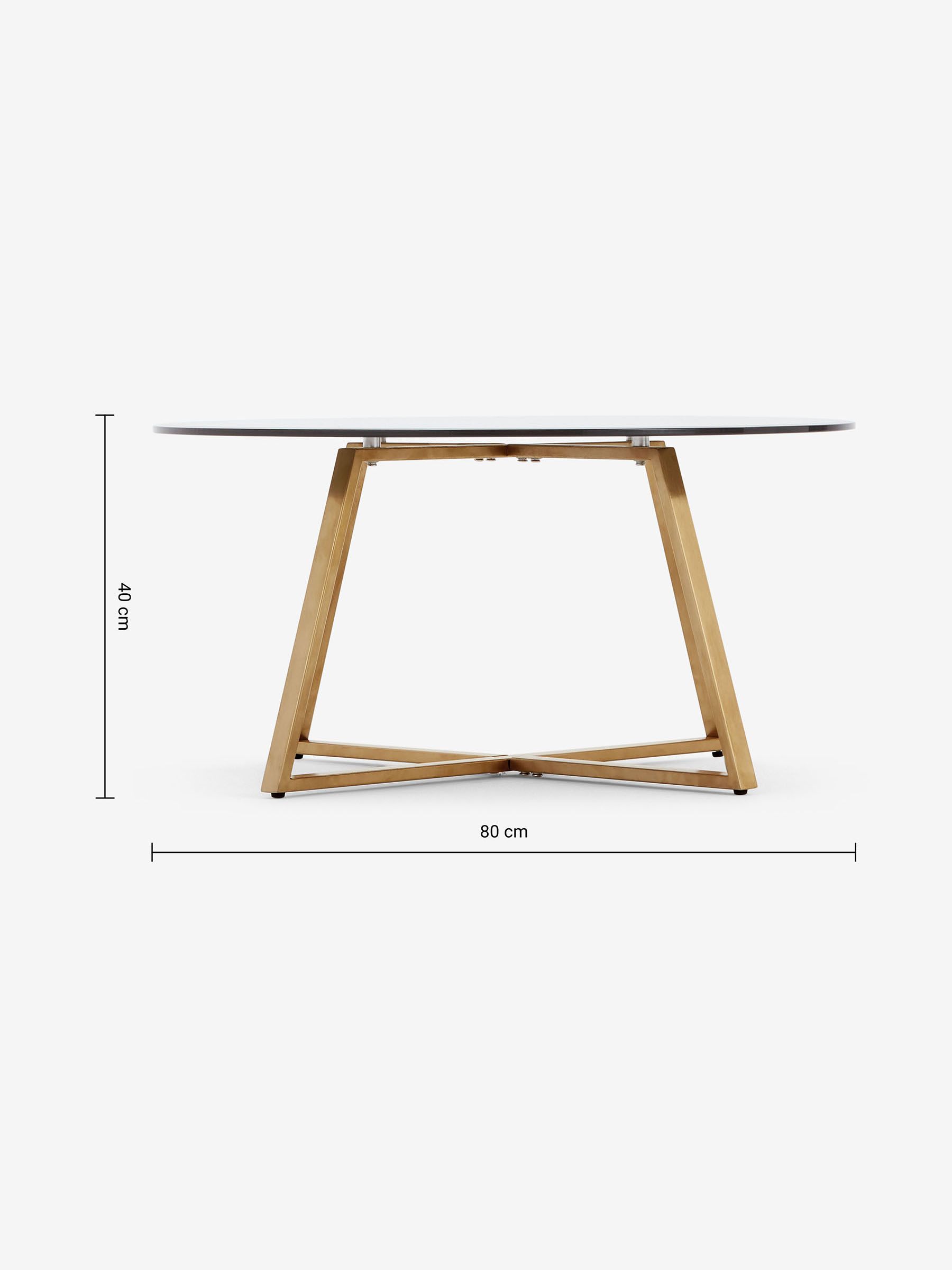 Haku Round Coffee Table in Brass & Smoked Glass - Image 4 of 4