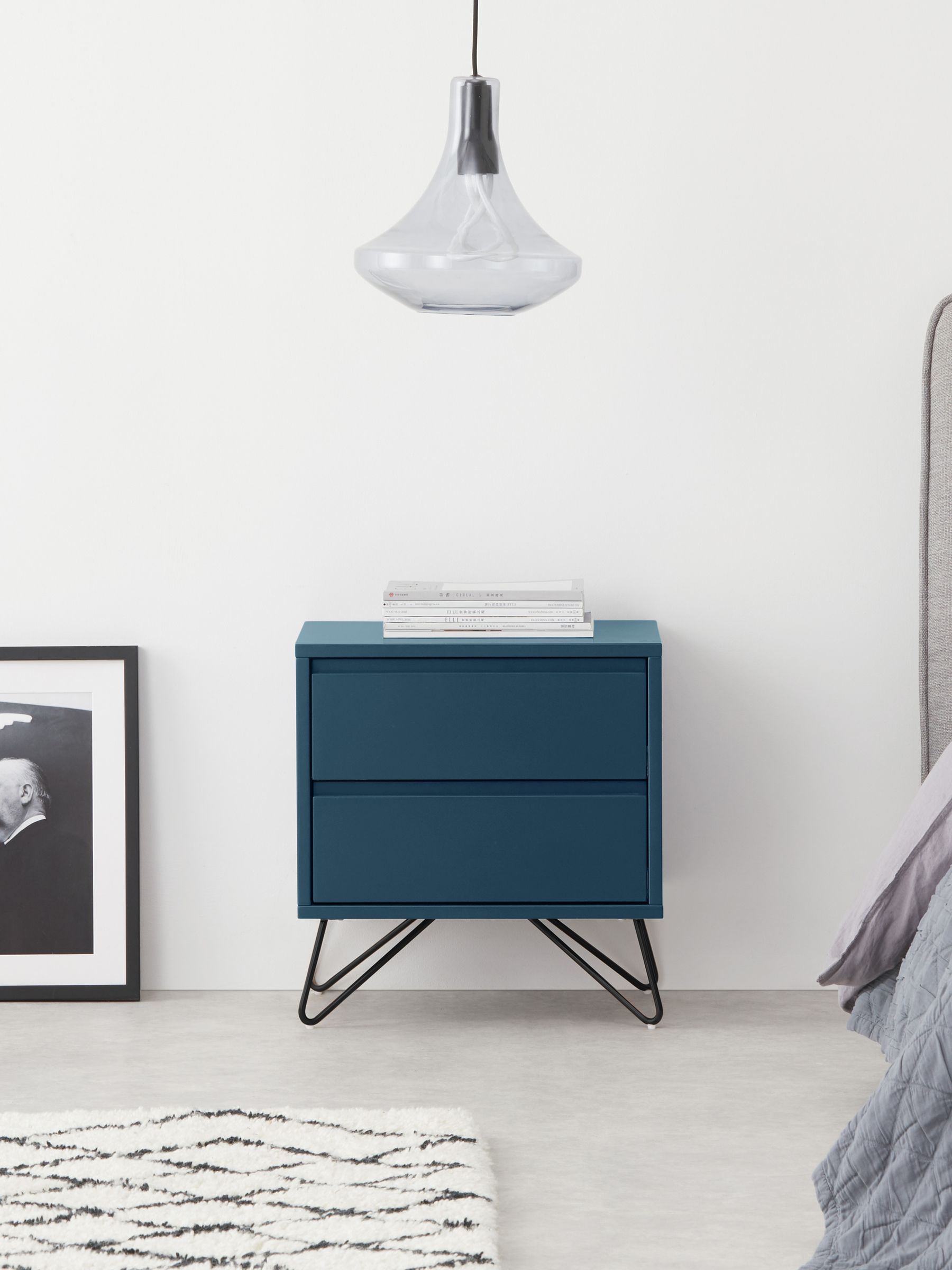Elona Bedside Table in Blue - Image 2 of 4