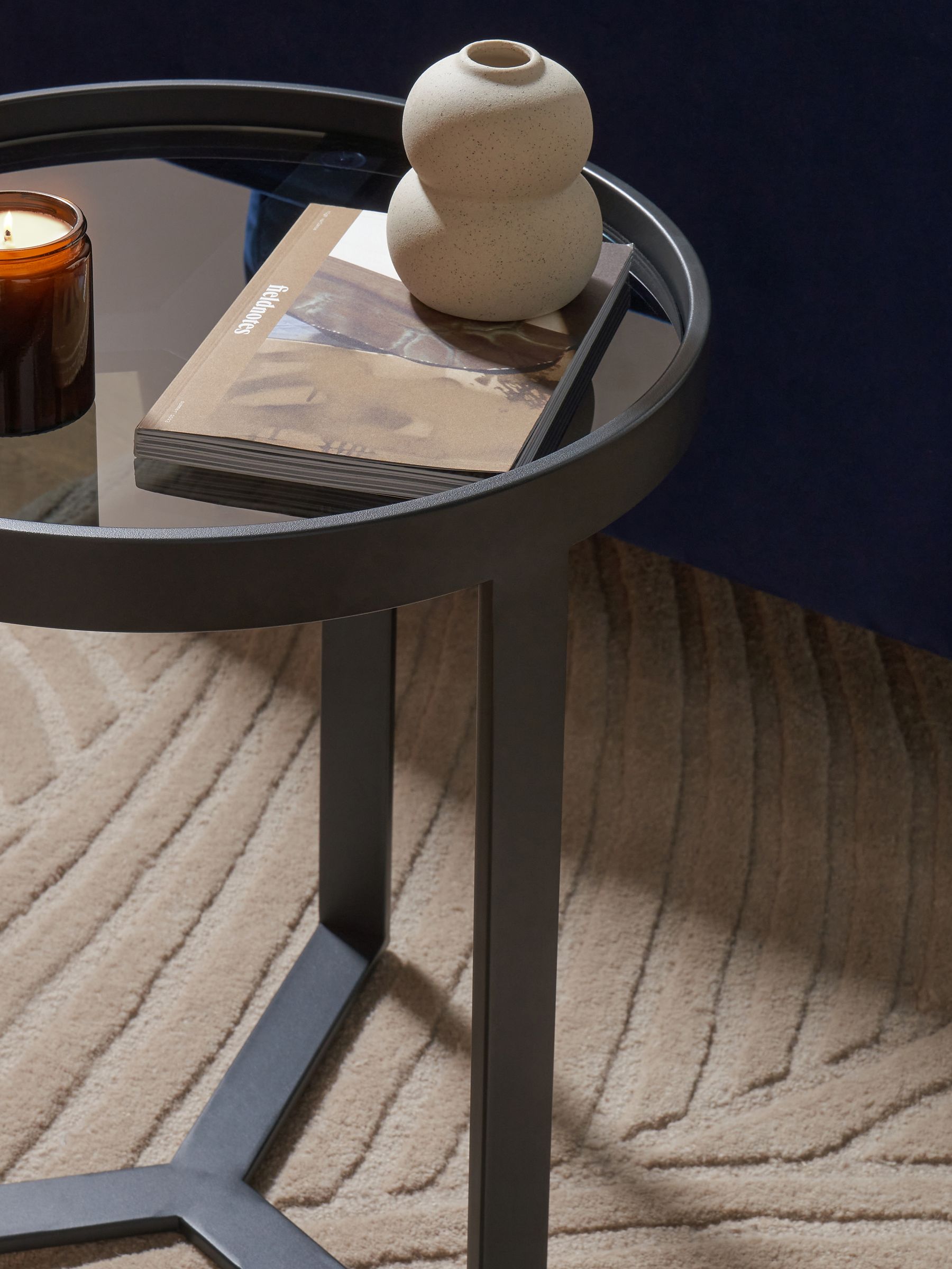 Aula Side Table in Black/Grey Glass - Image 2 of 4