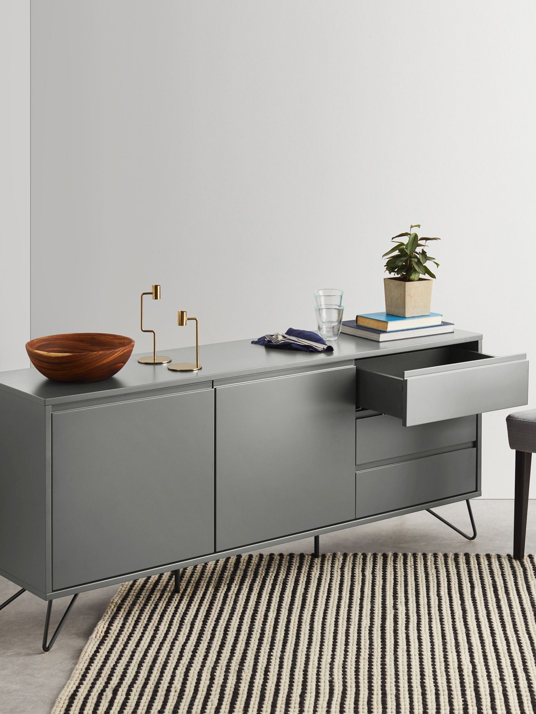 Elona Large Sideboard in Grey - Image 3 of 5