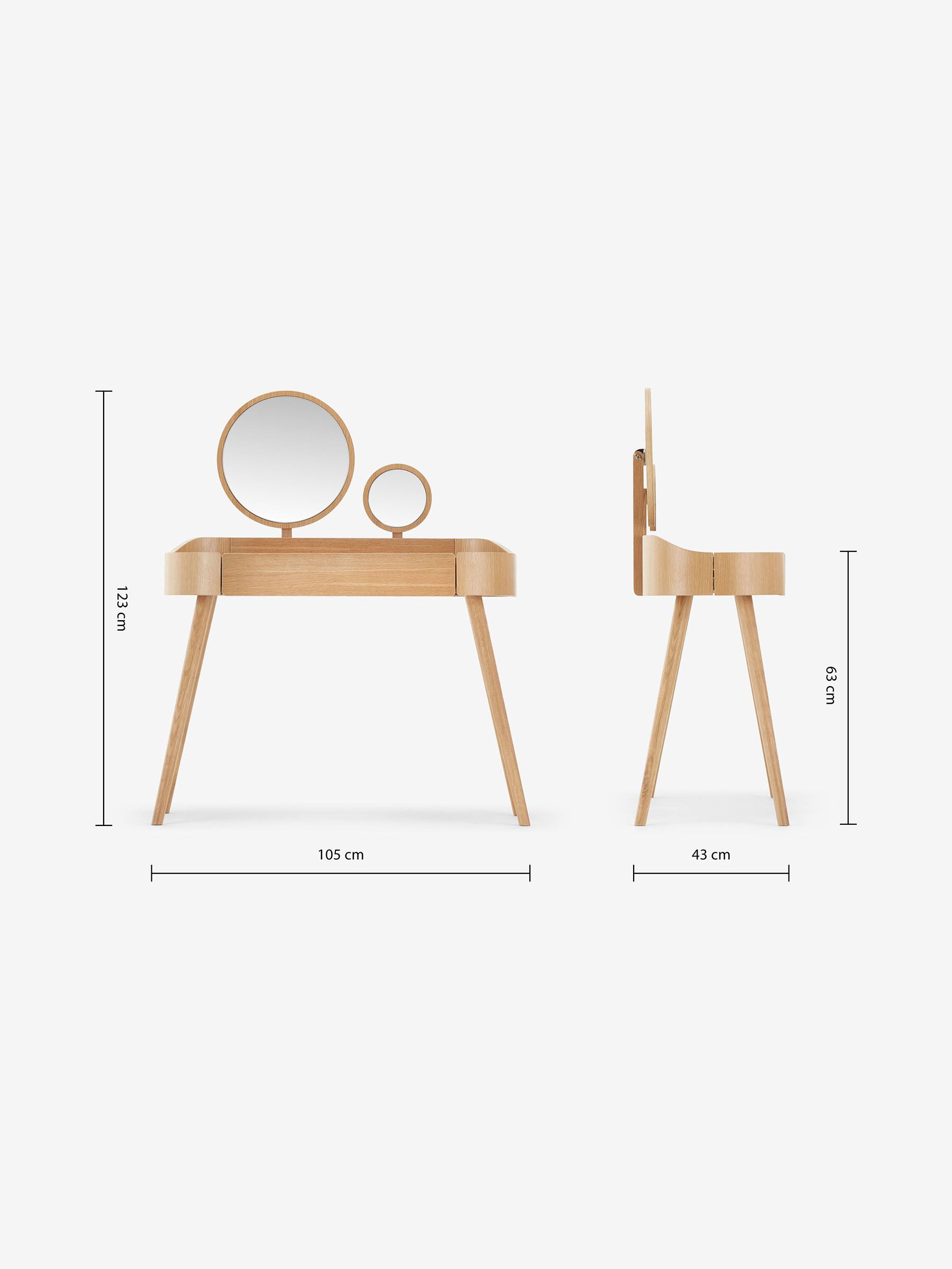 Odie Console Dressing Table in Oak - Image 3 of 3
