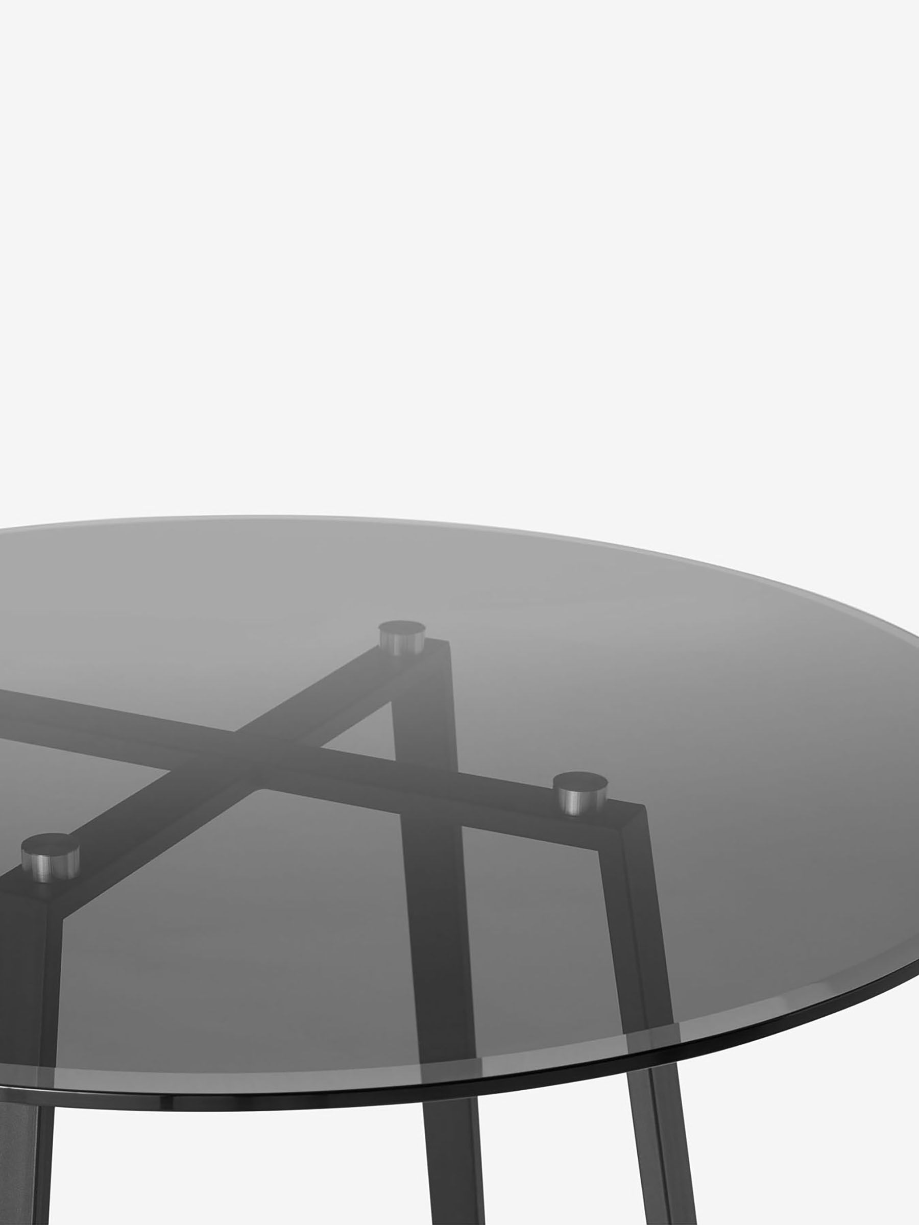 Haku 2 Seater Round Dining Table in Black Smoked Glass - Image 2 of 4