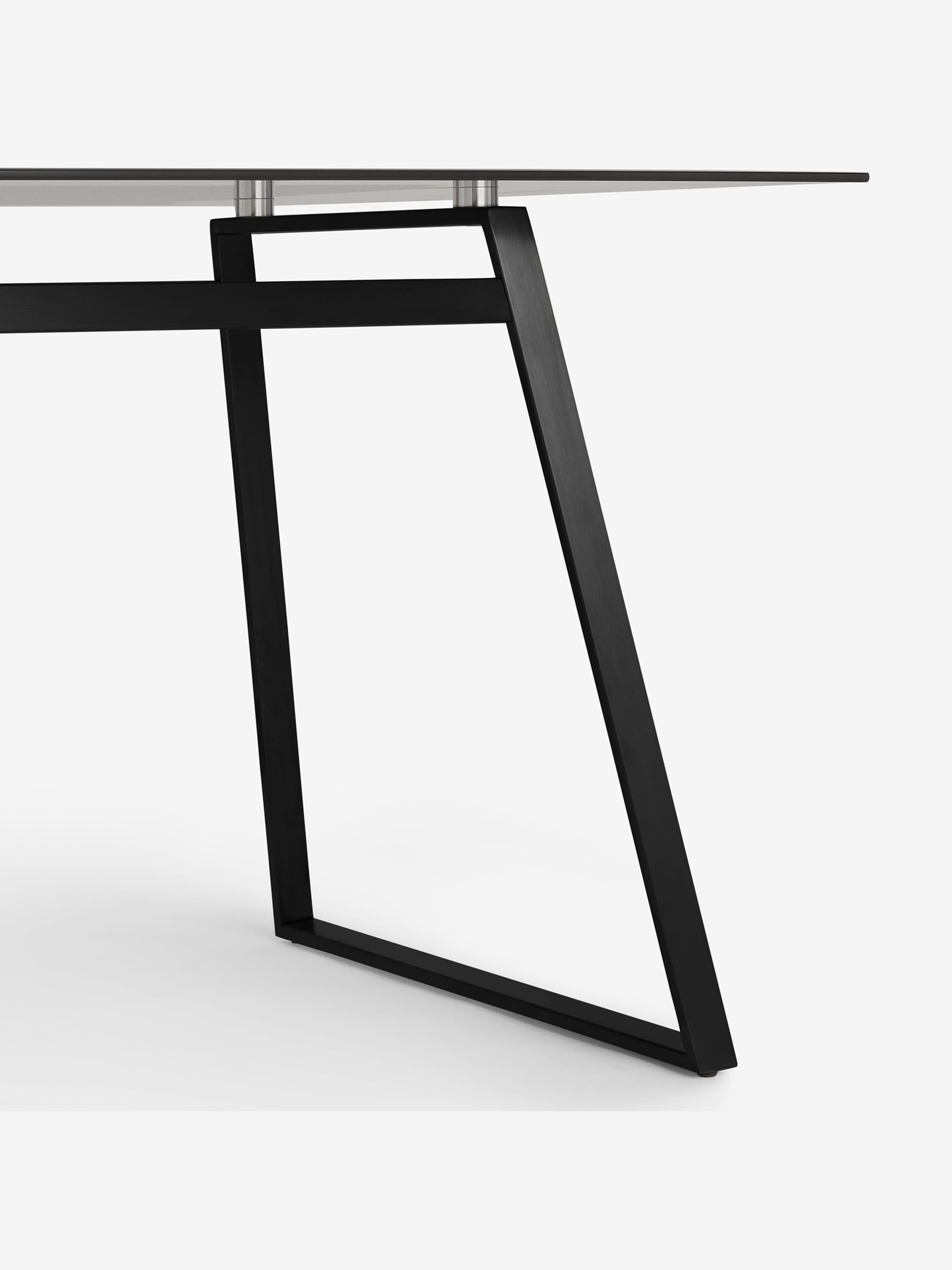 Haku 6 Seater Rectangle Dining Table in Black Smoked Glass - Image 1 of 1