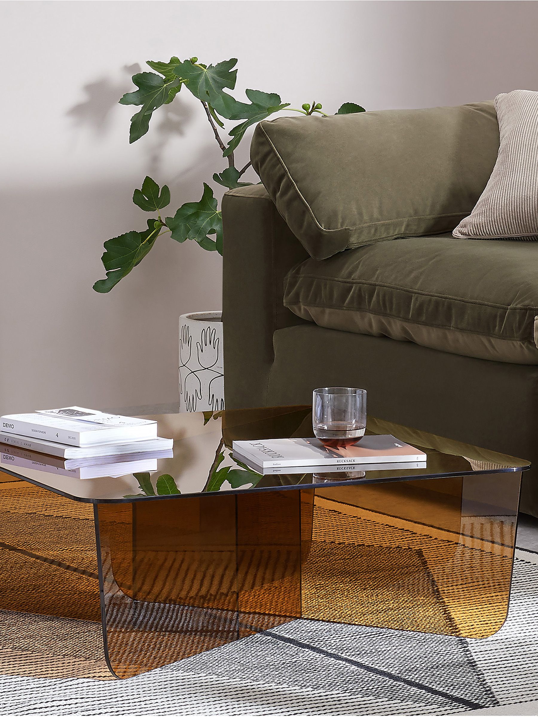 Oki Coffee Table in Caramel Glass - Image 4 of 6