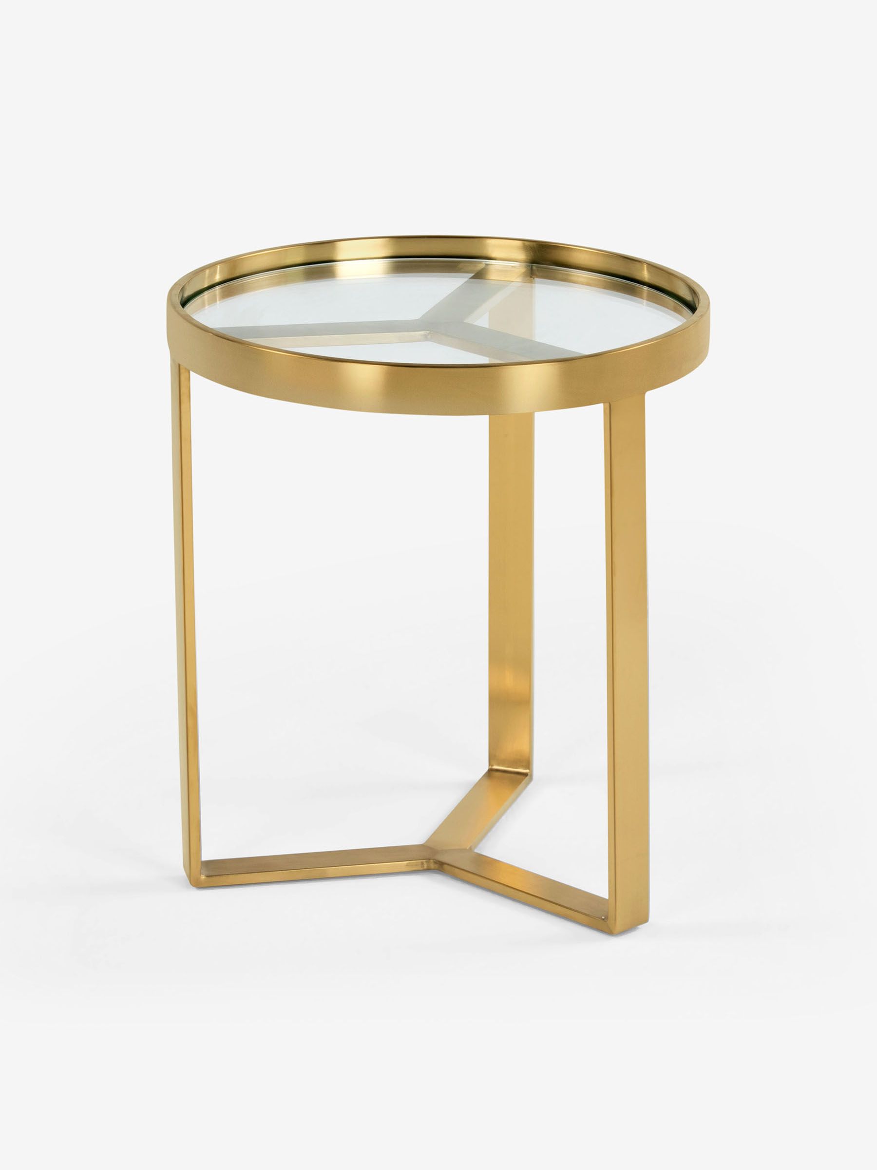 Aula Side Table in Brushed Brass/Glass - Image 3 of 4