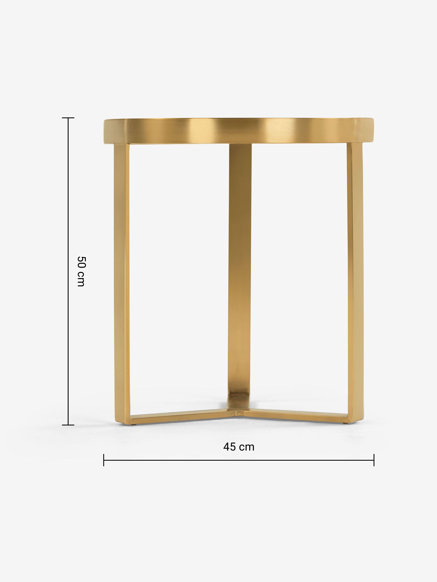 Aula Side Table in Brushed Brass/Glass - Image 4 of 4