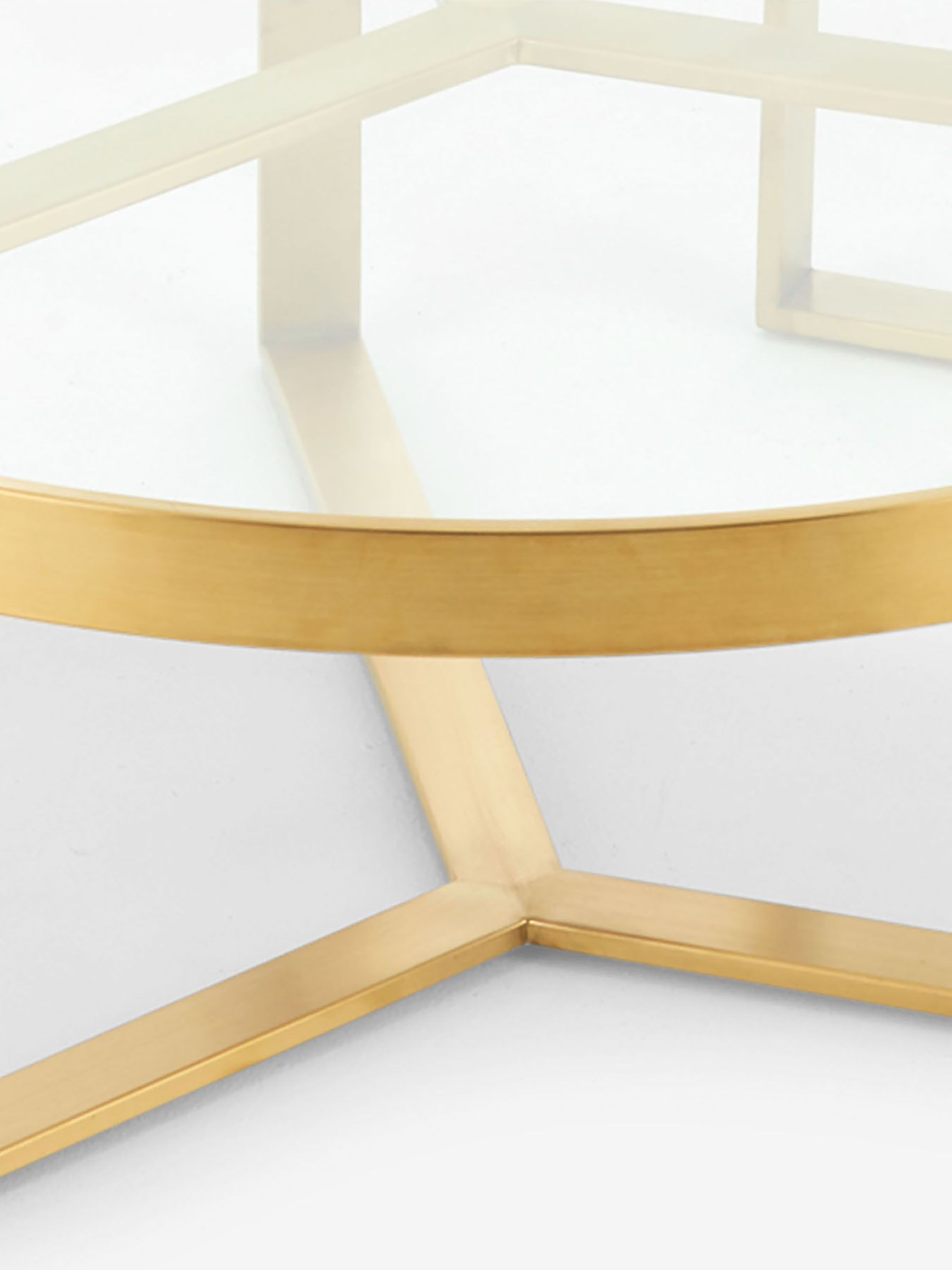 Aula Nest of 2 Round Coffee Table in Brushed Brass/Glass - Image 2 of 3