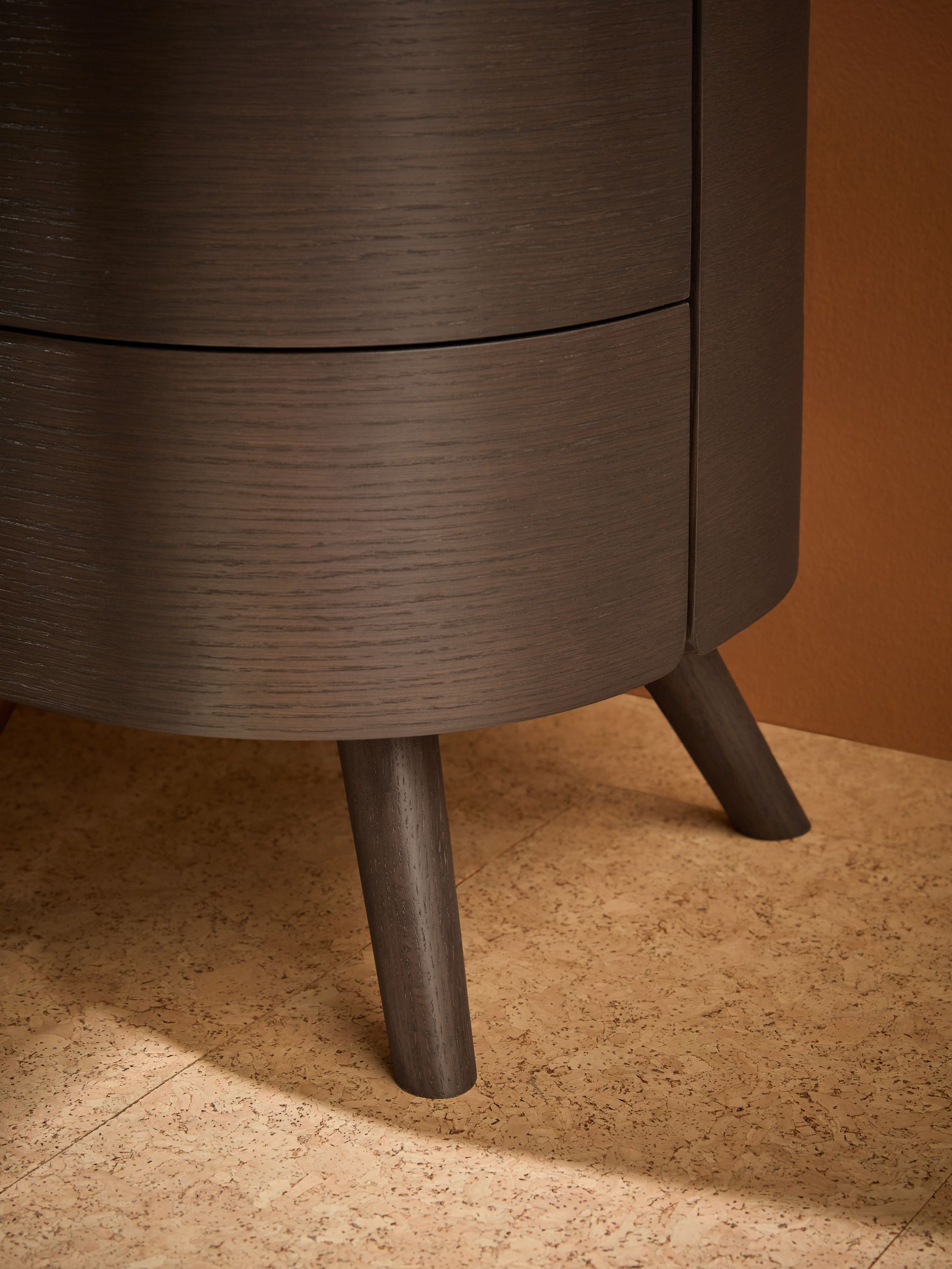 Odie 2 Drawer Bedside Table in Dark Stain Oak - Image 2 of 6