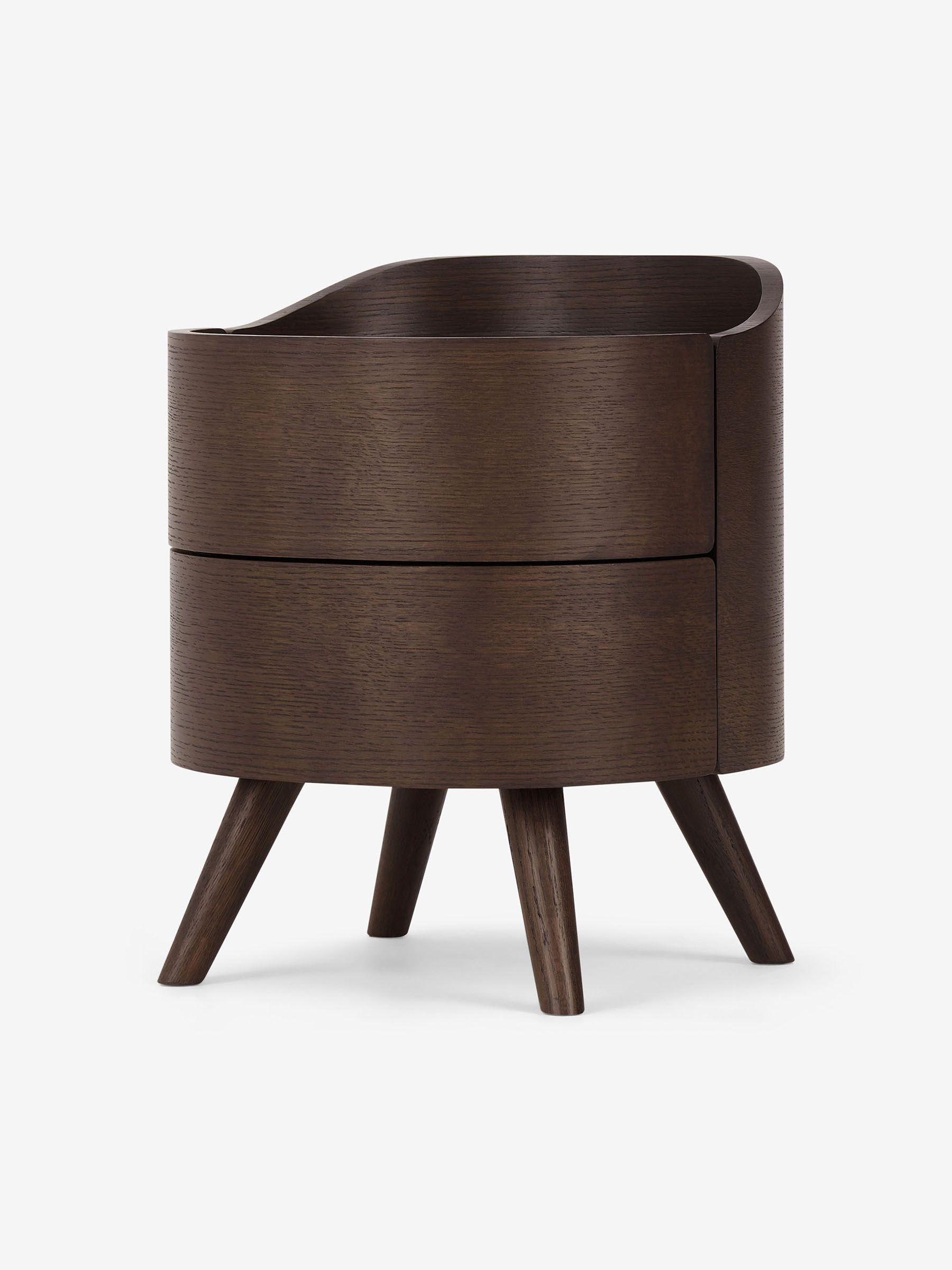 Odie 2 Drawer Bedside Table in Dark Stain Oak - Image 4 of 6